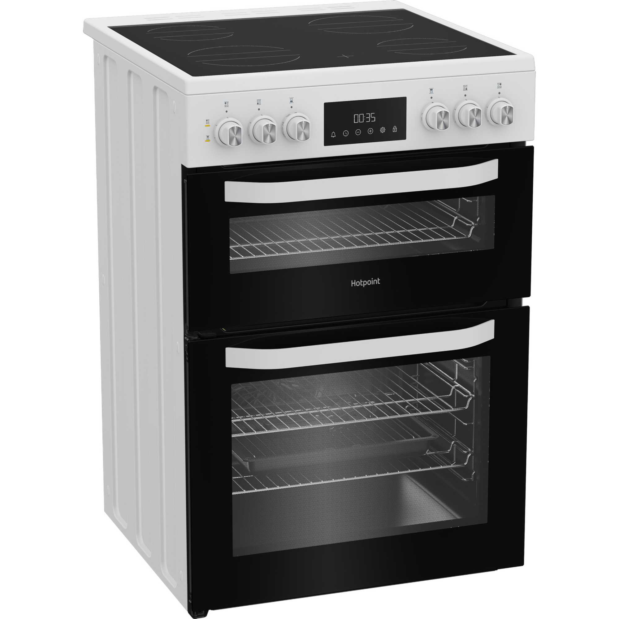 HDE6VDW 60cm Electric Double Cooker with Multiflow - White