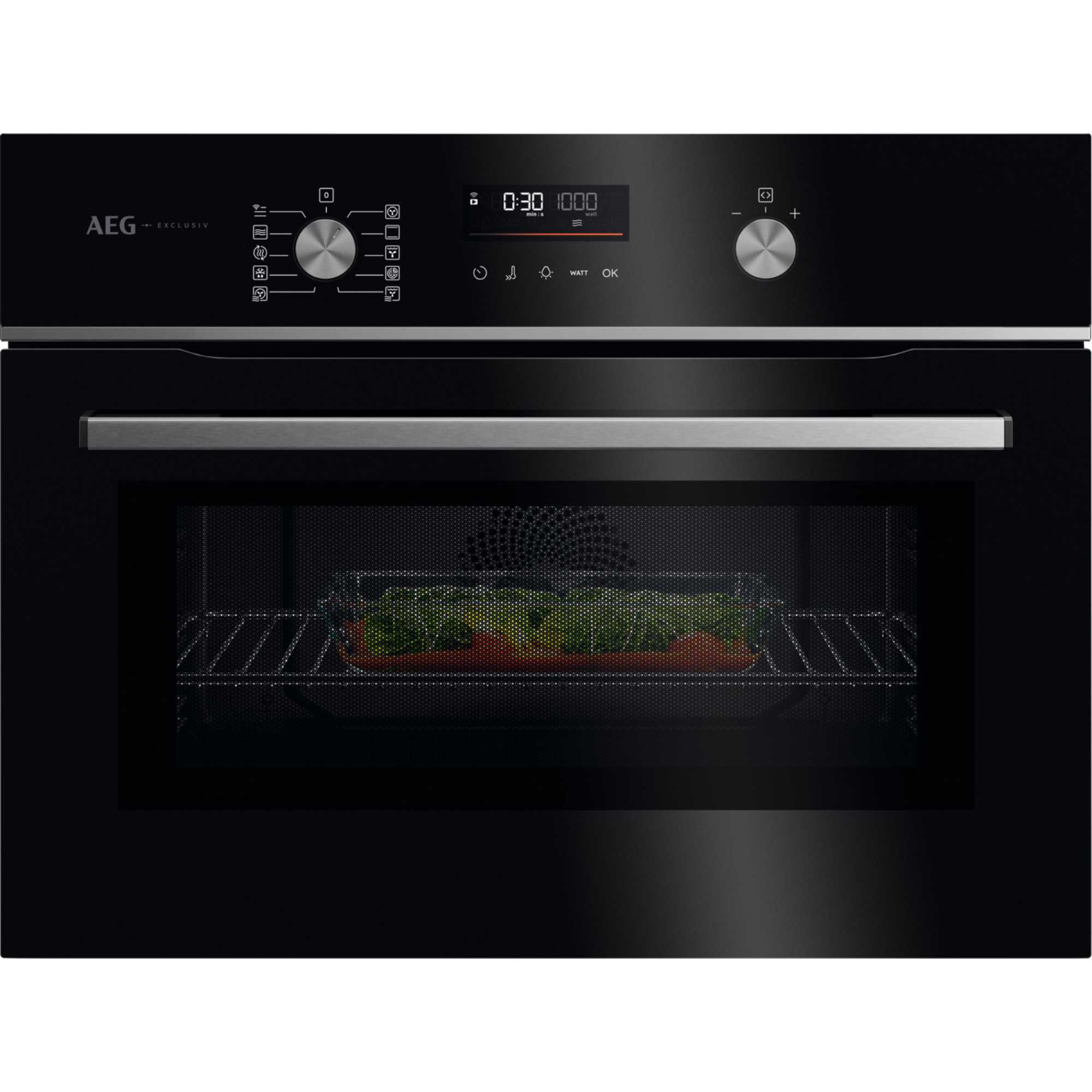 AEG - GK6NK40FB - Compact Combi Microwave Oven - 59.5cm - Black