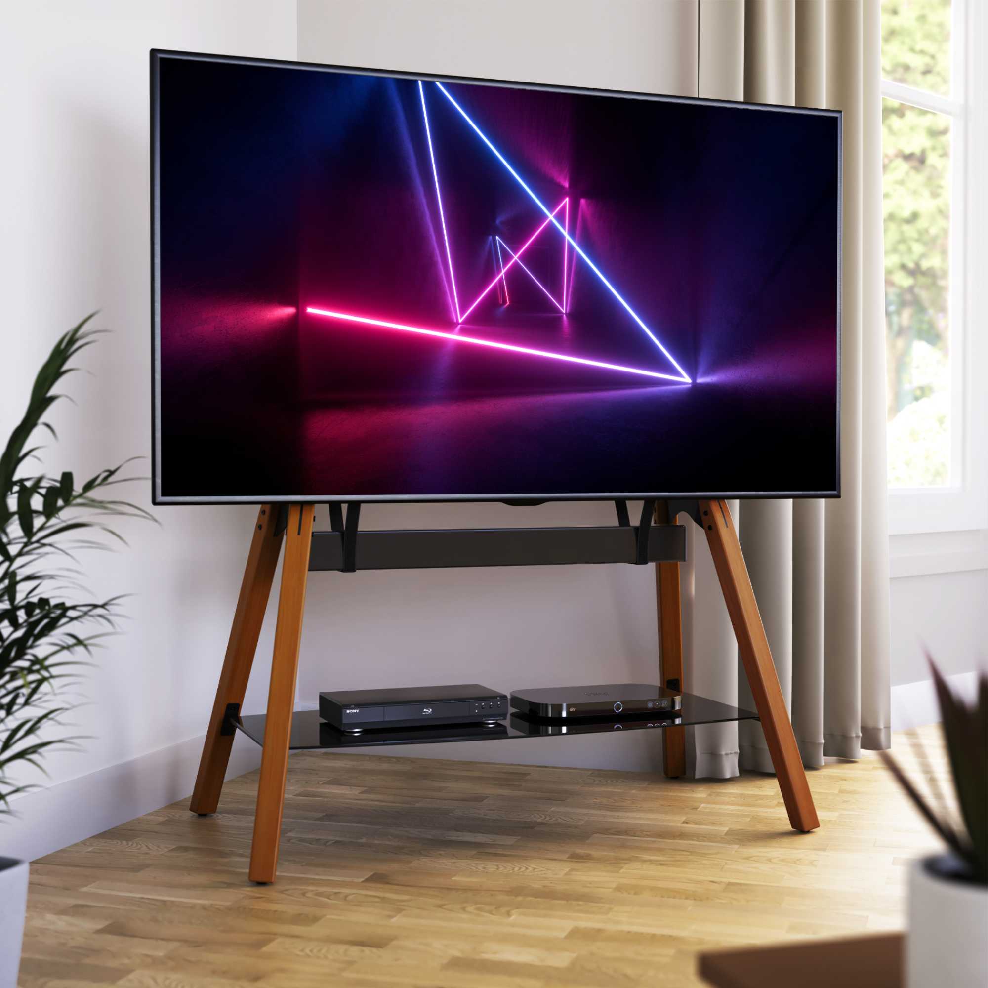 FSL1120HOQDWB Hoxton Quad TV Stand - Dark Wood