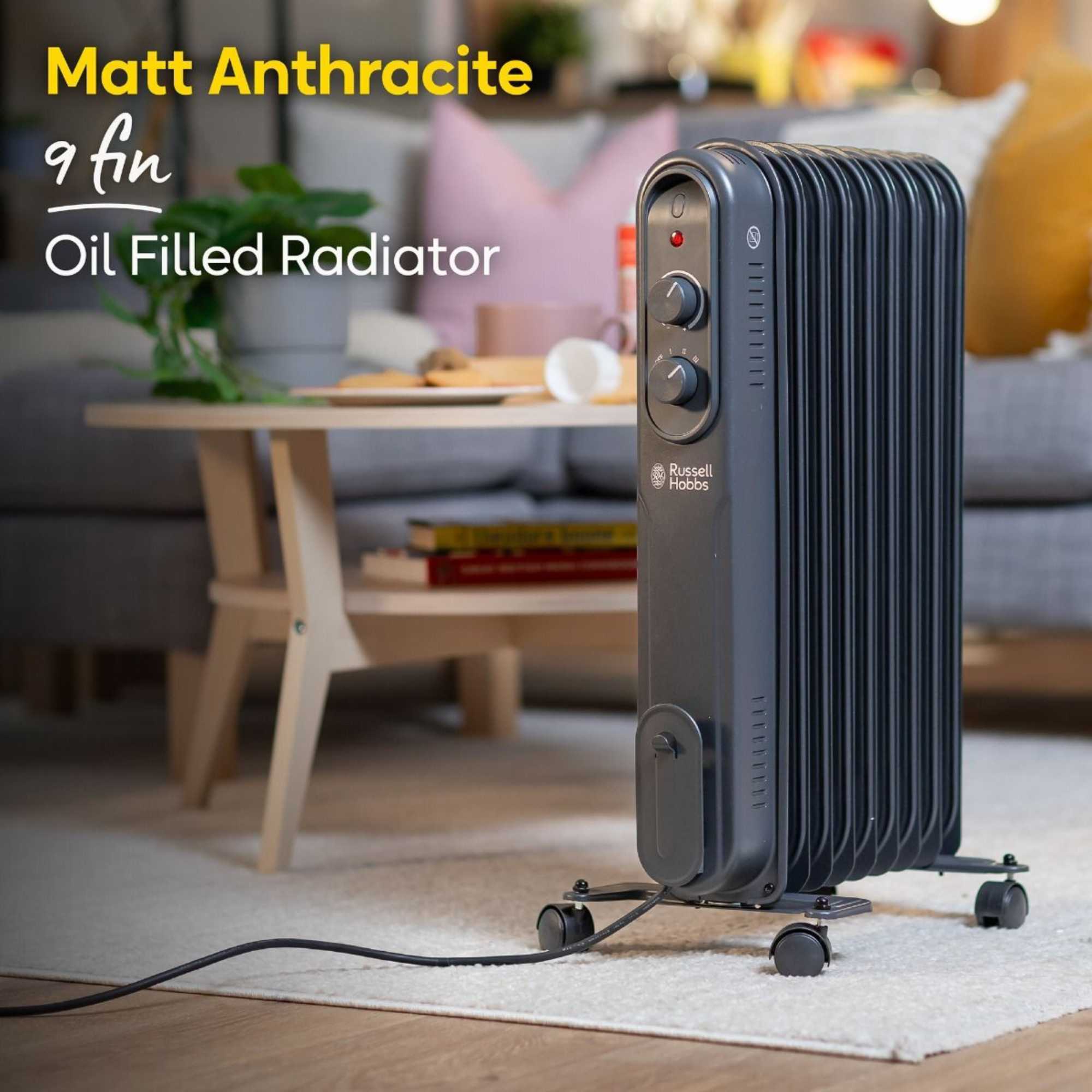 RHOFR9004A Portable Oil Filled Radiator 2Kw 9 Fin - Anthracite