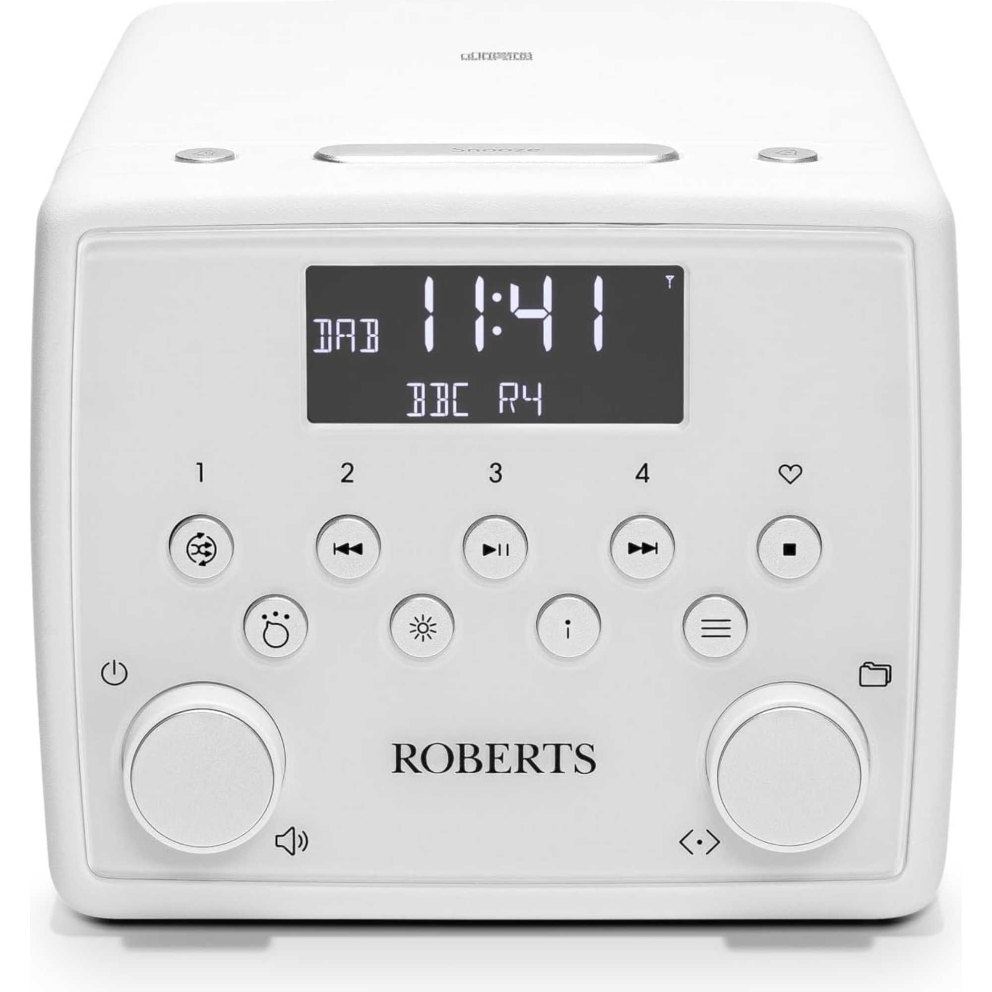 SOUND49 FM/DAB/DAB+ Digital Clock Radio with Bluetooth & CD Player - White