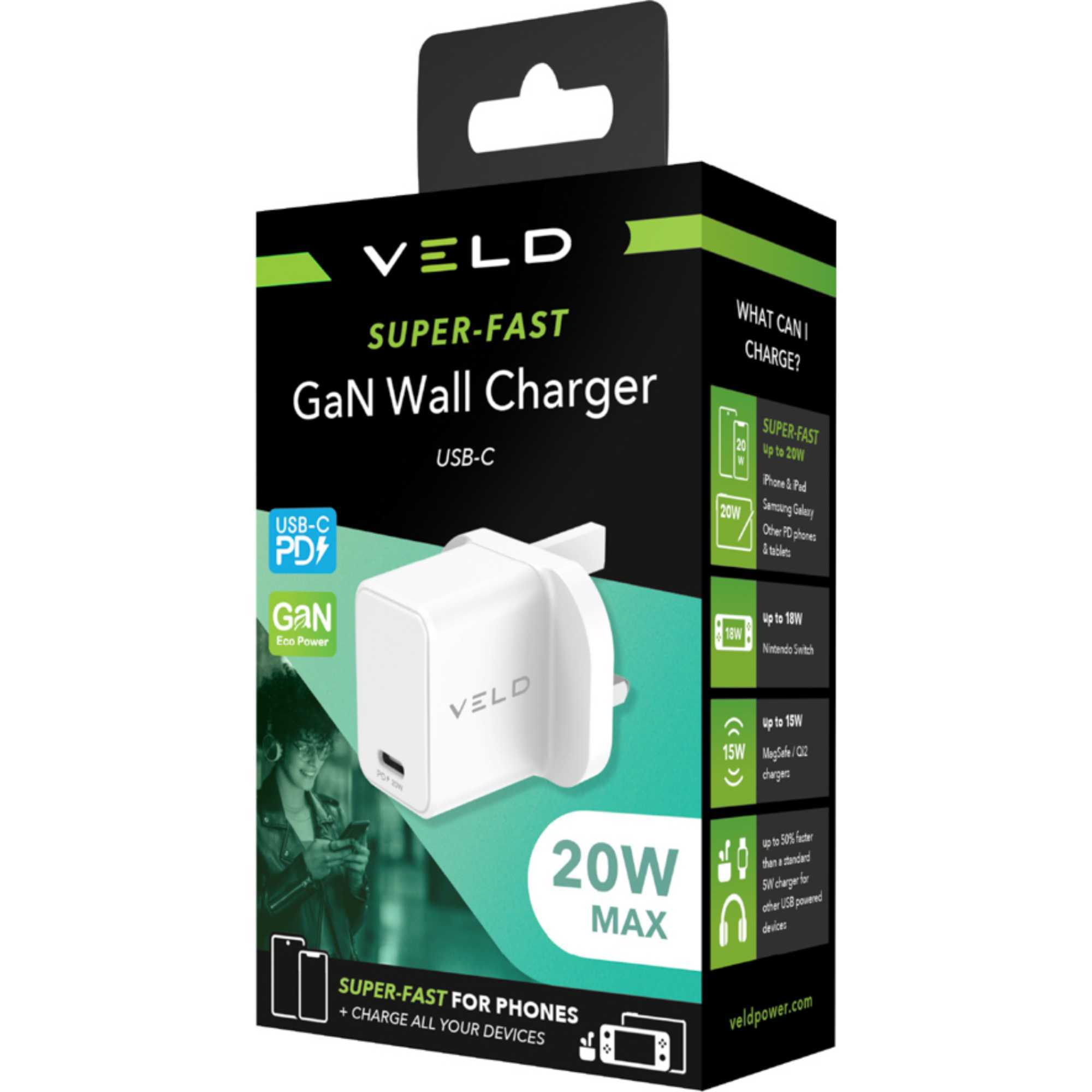 VH20BW 20W Super-Fast USB-C Wall Charger