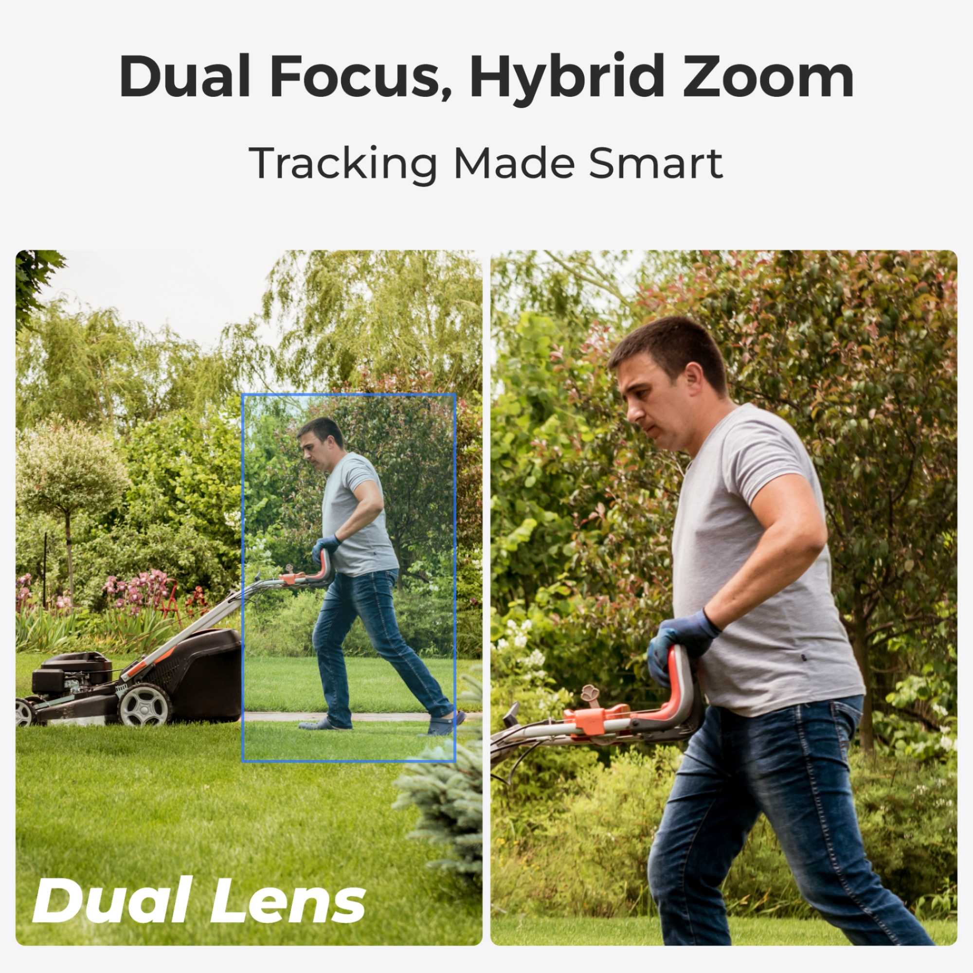 Trackmix Series 4K Dual-Lens PTZ Auto Track WiFi Outdoor Security Camera + 64GB