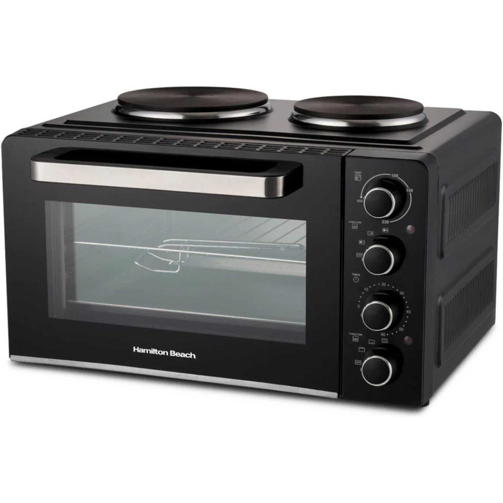 HB28HDB 28l Mini Oven with Double Hotplate - Black