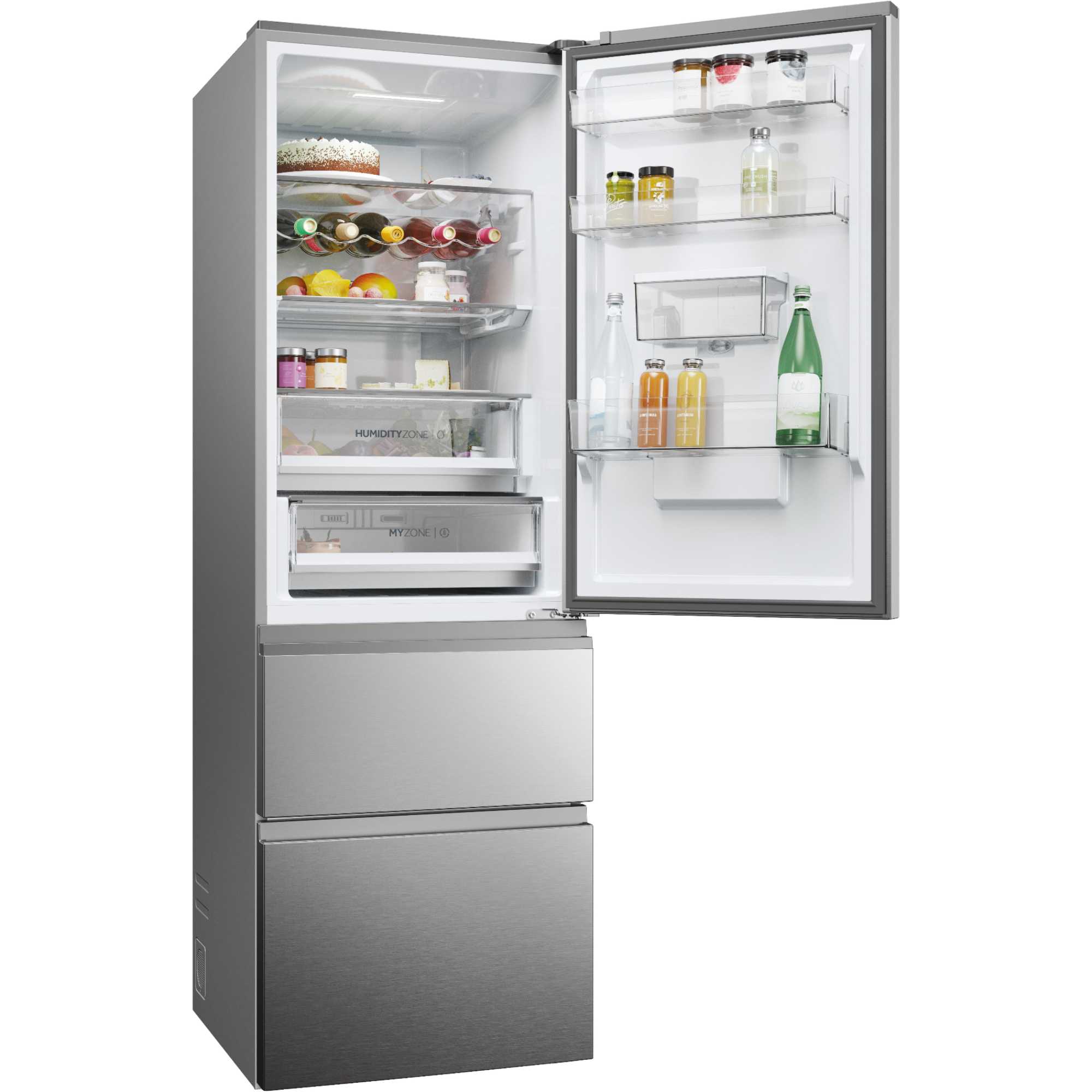 HTW5618DWMG 600mm Total No Frost Fridge Freezer - Stainless Steel