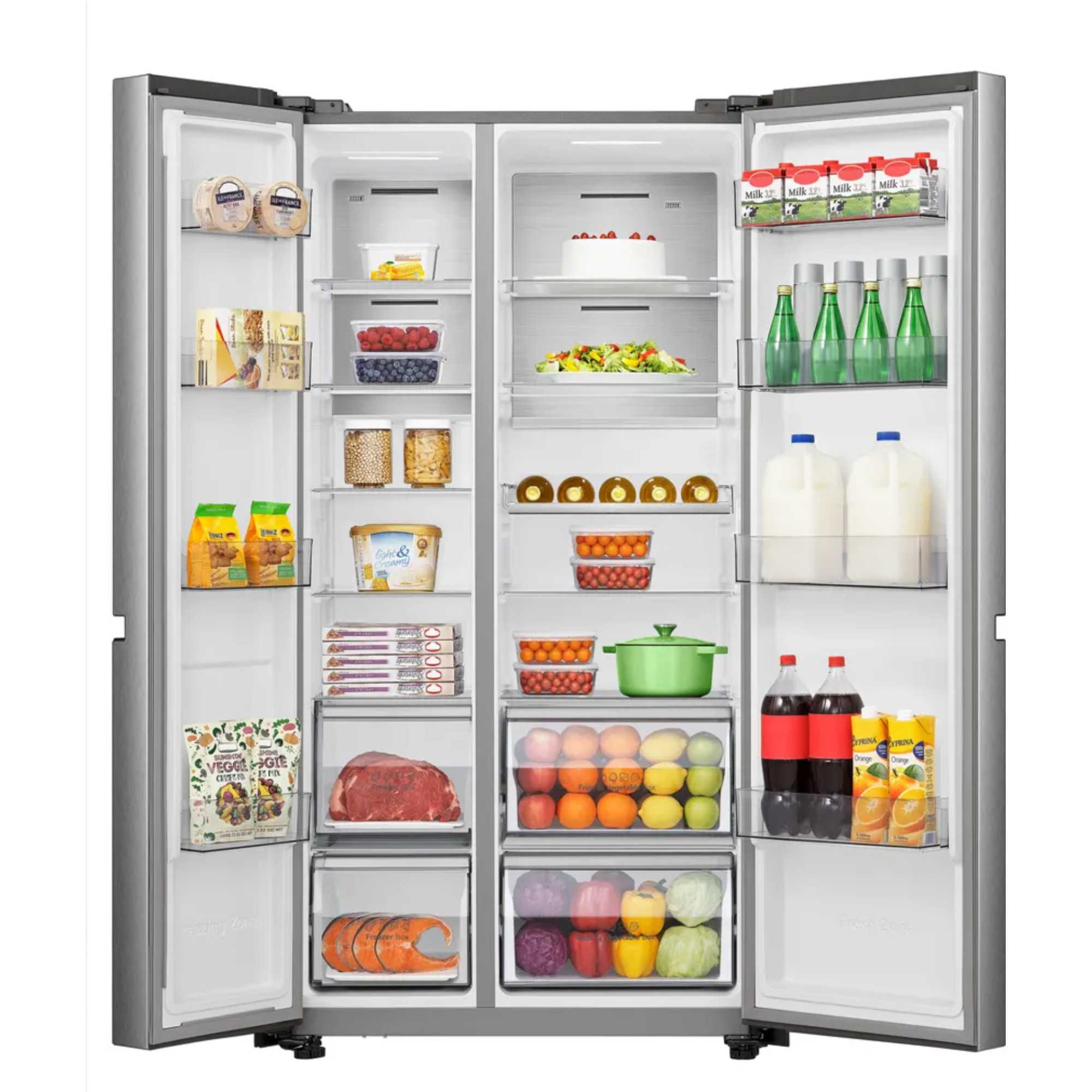 PureFlat RS5P668SSCC American Fridge Freezer No Frost - Silver