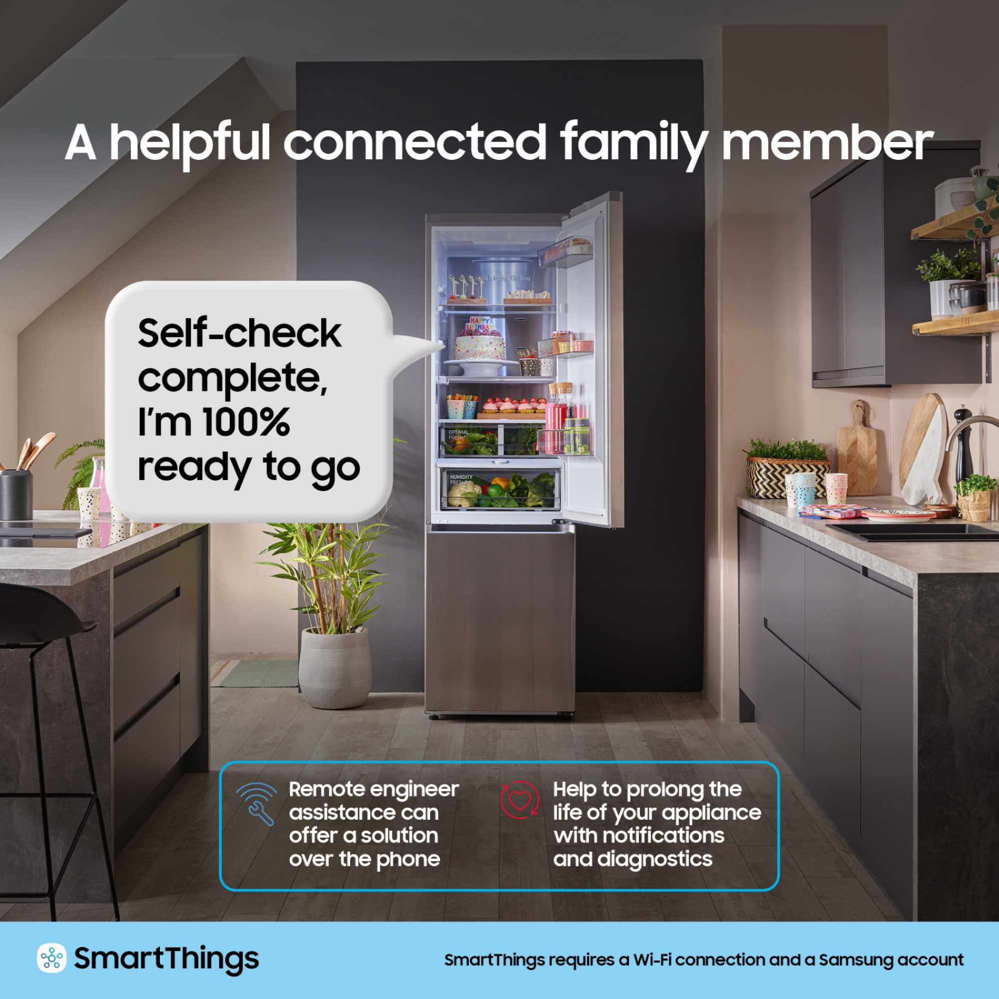 RB34C600EBN/EU Series 6 SpaceMax 344L Smart Combi Fridge Freezer - Black