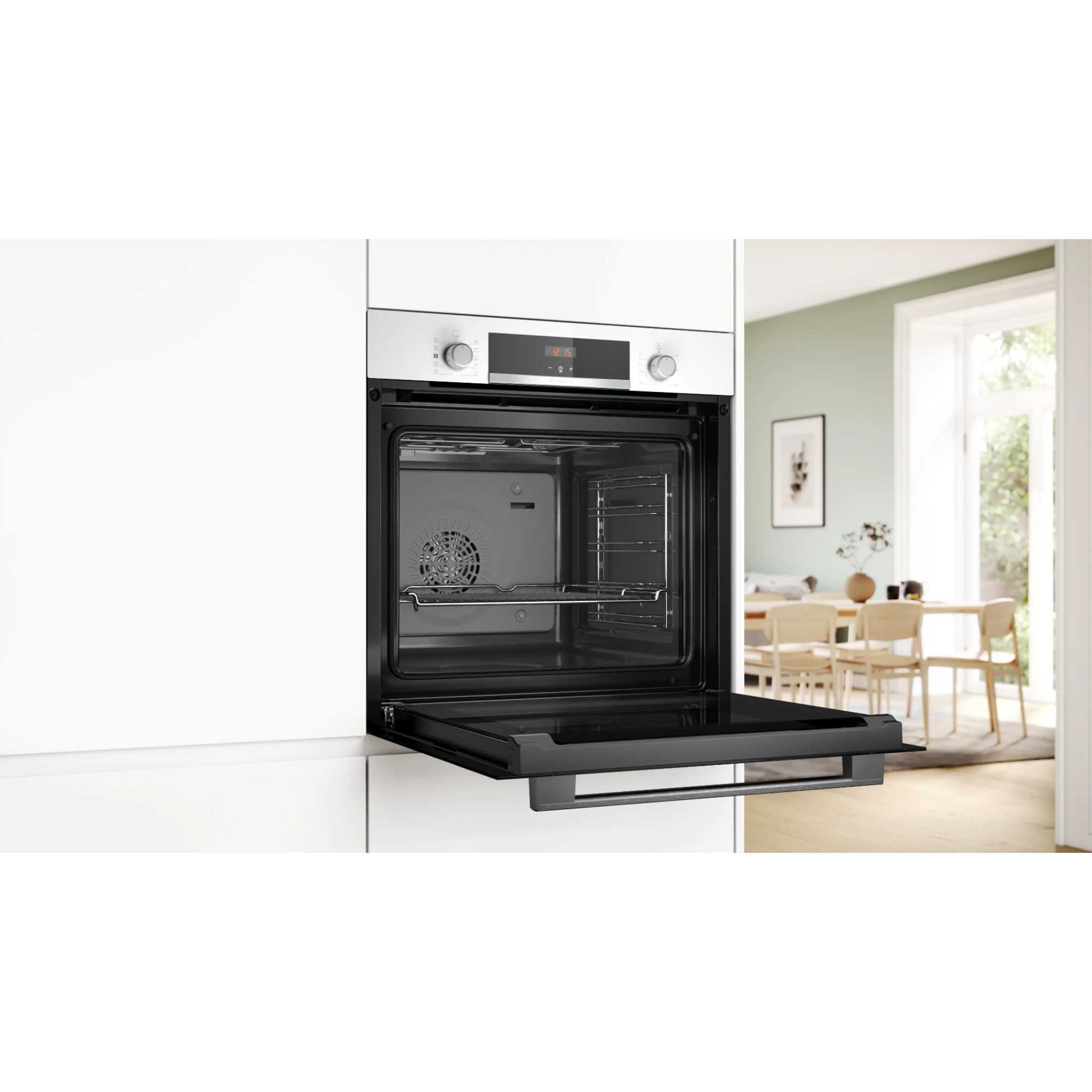 Series 4 HQA534BW3B Built-In Single Oven with Steam Function - White