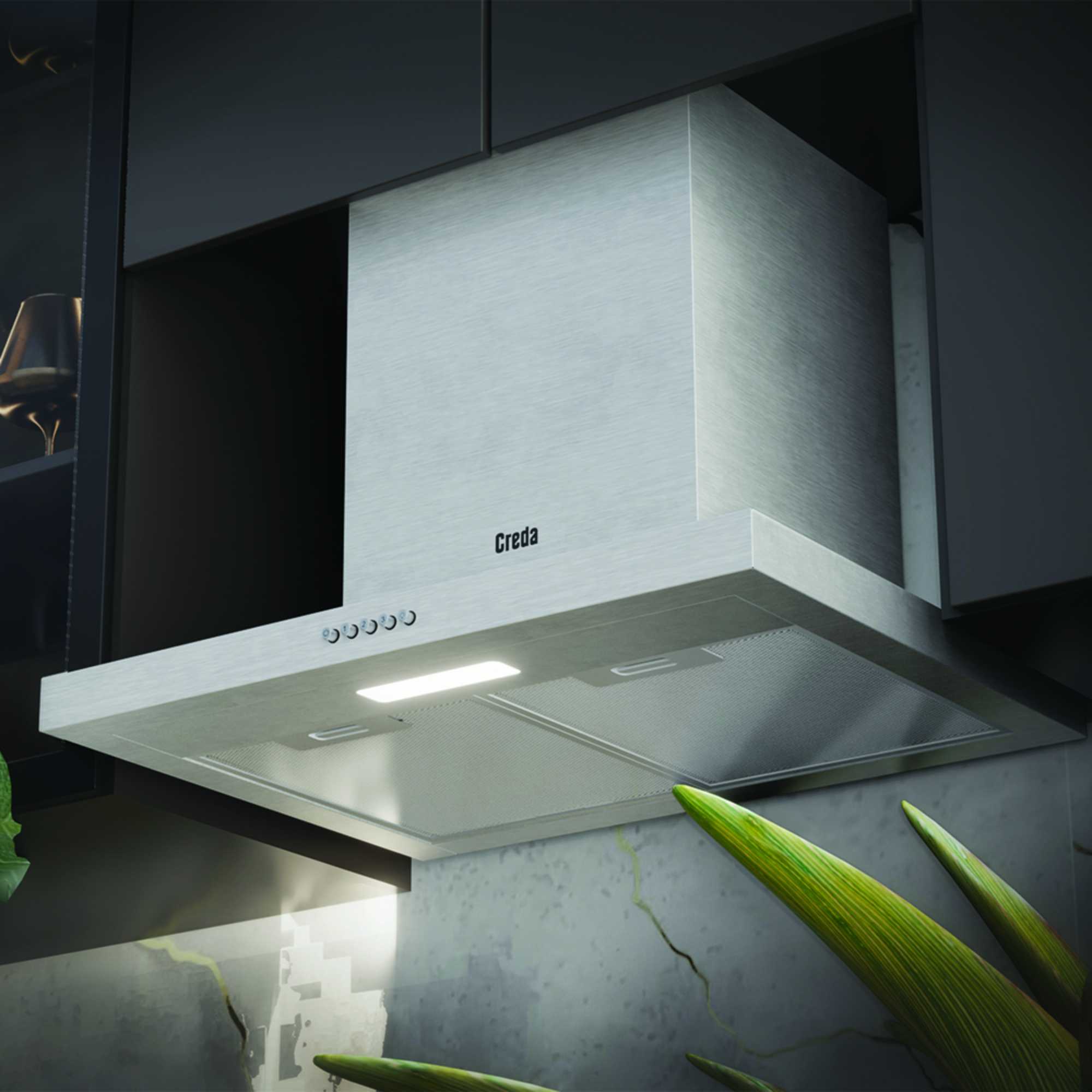 C60THX 60cm T-Shaped Hood - Stainless Steel