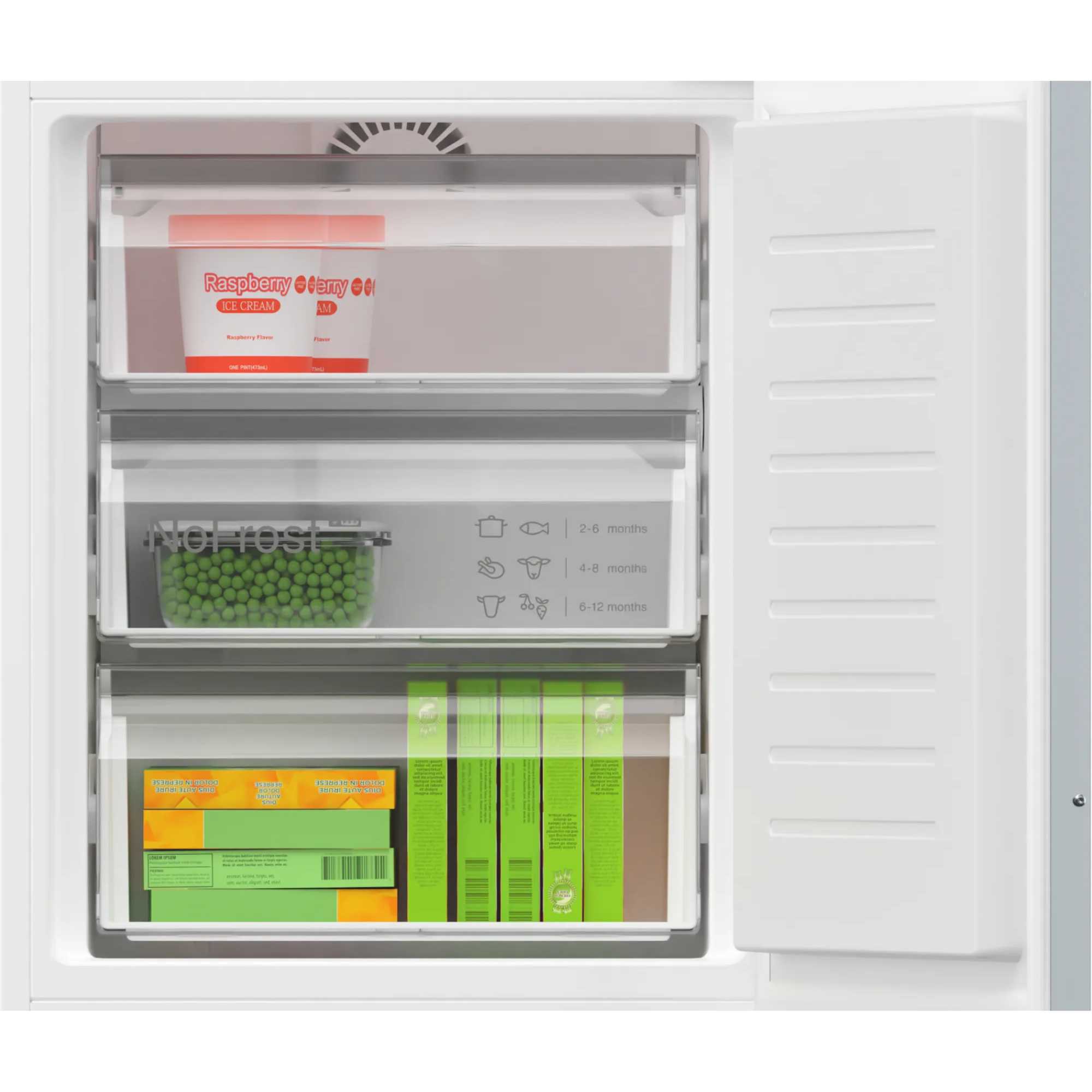 KIN86VFE0G Series 4 260l No Frost Integrated Fridge Freezer