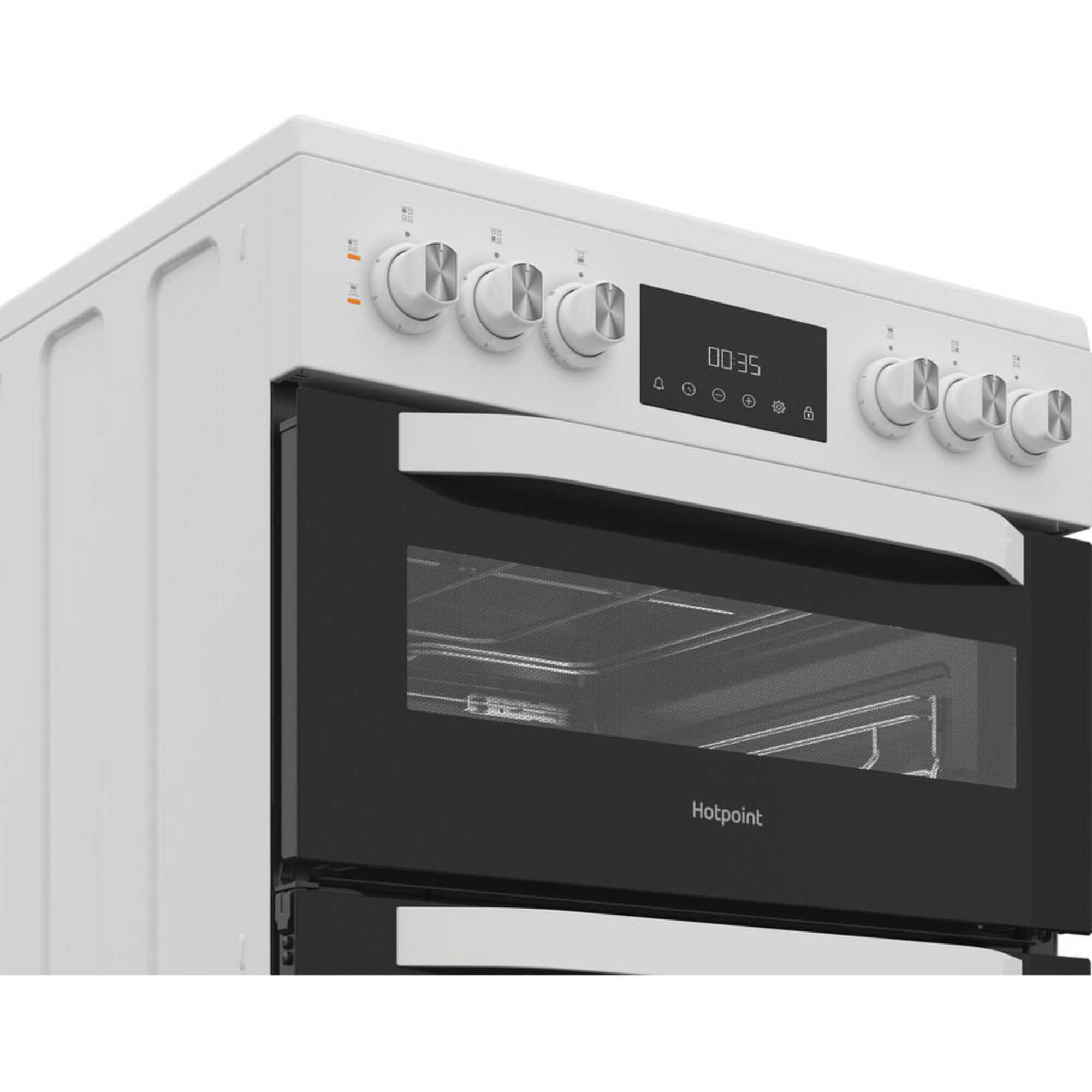 HTE6VDCW 60cm Electric Twin Cooker with Multiflow - White