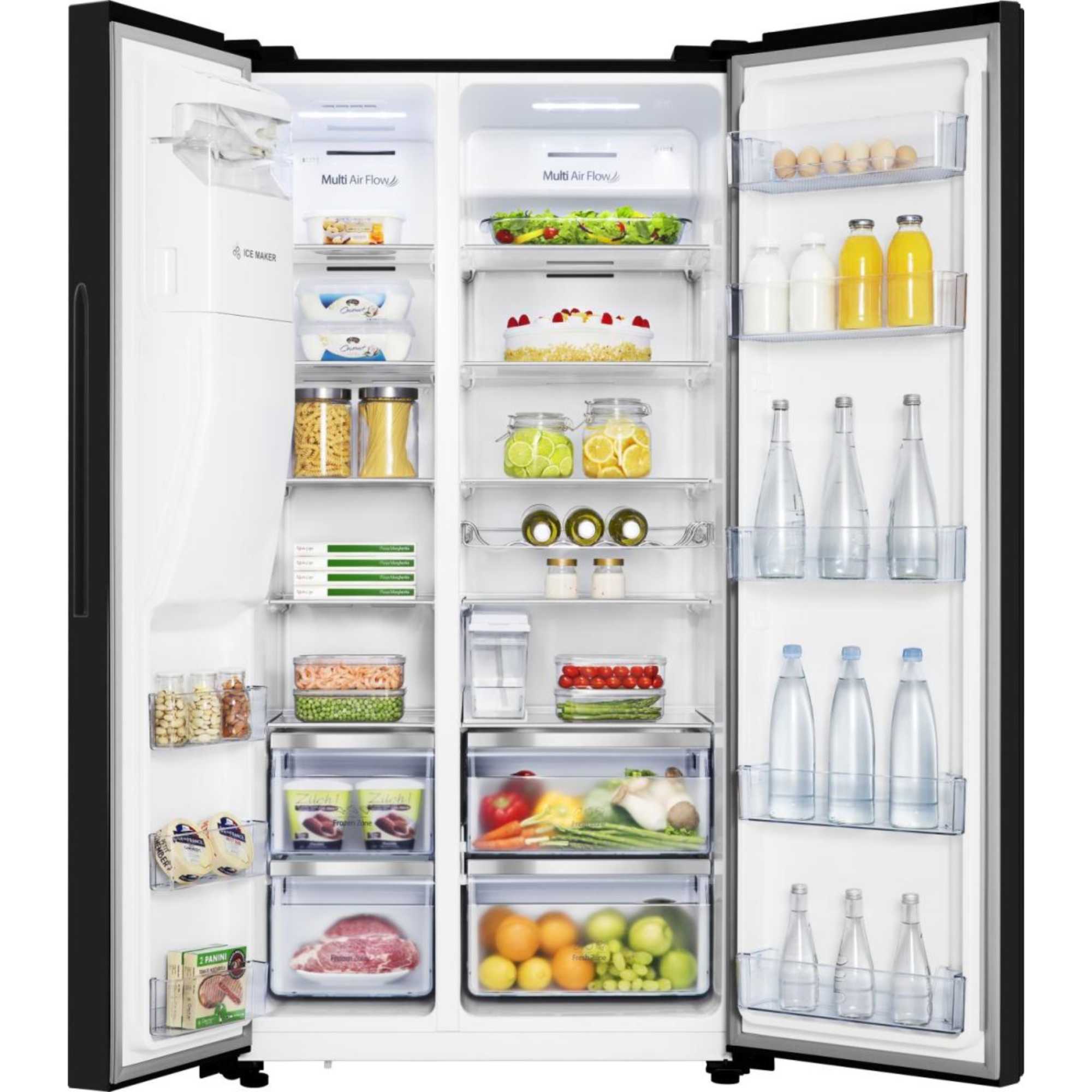 RS694N4TBE Total No Frost American Style Fridge Freezer - Black