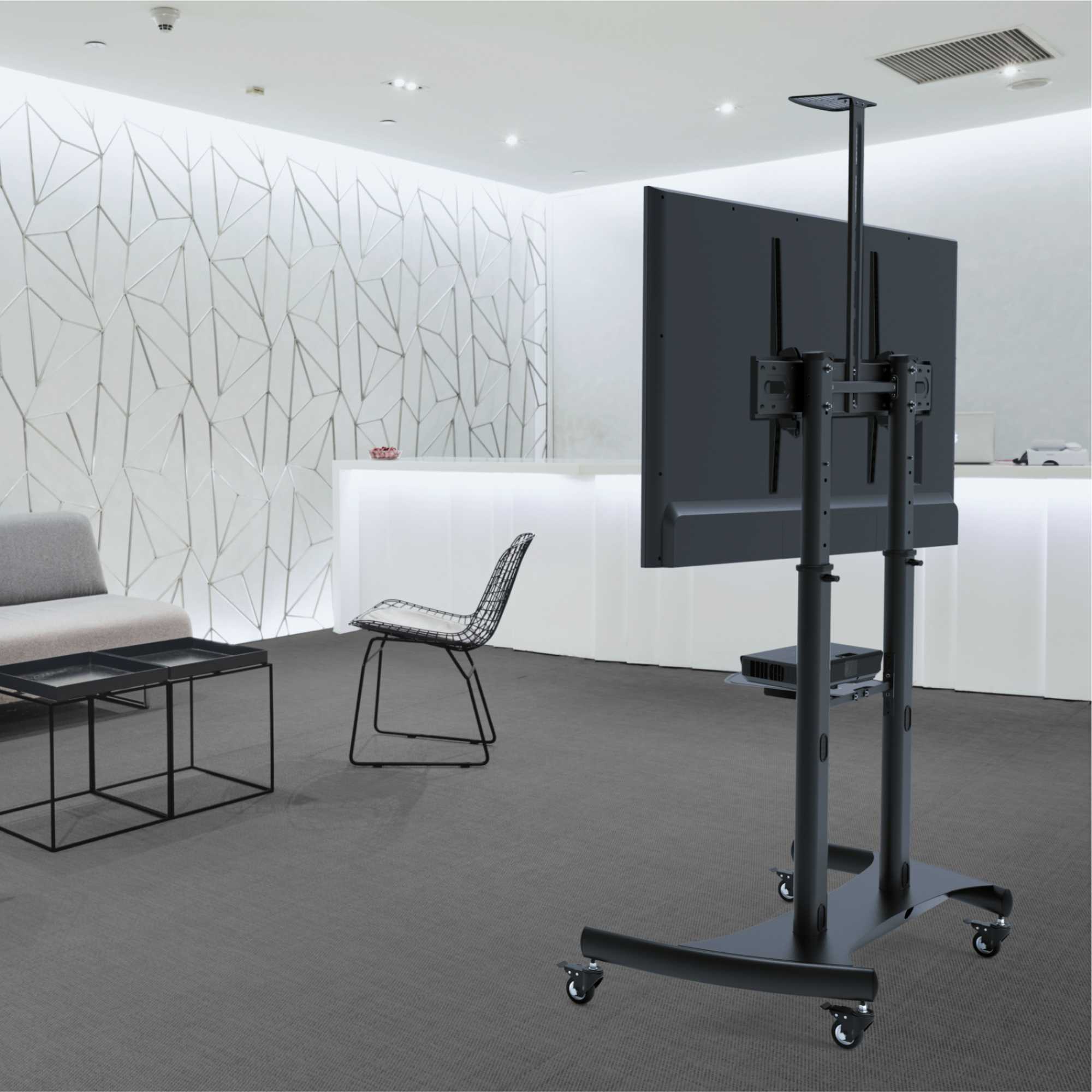 APTC1100 PRO Height Adjustable Mobile TV Cart