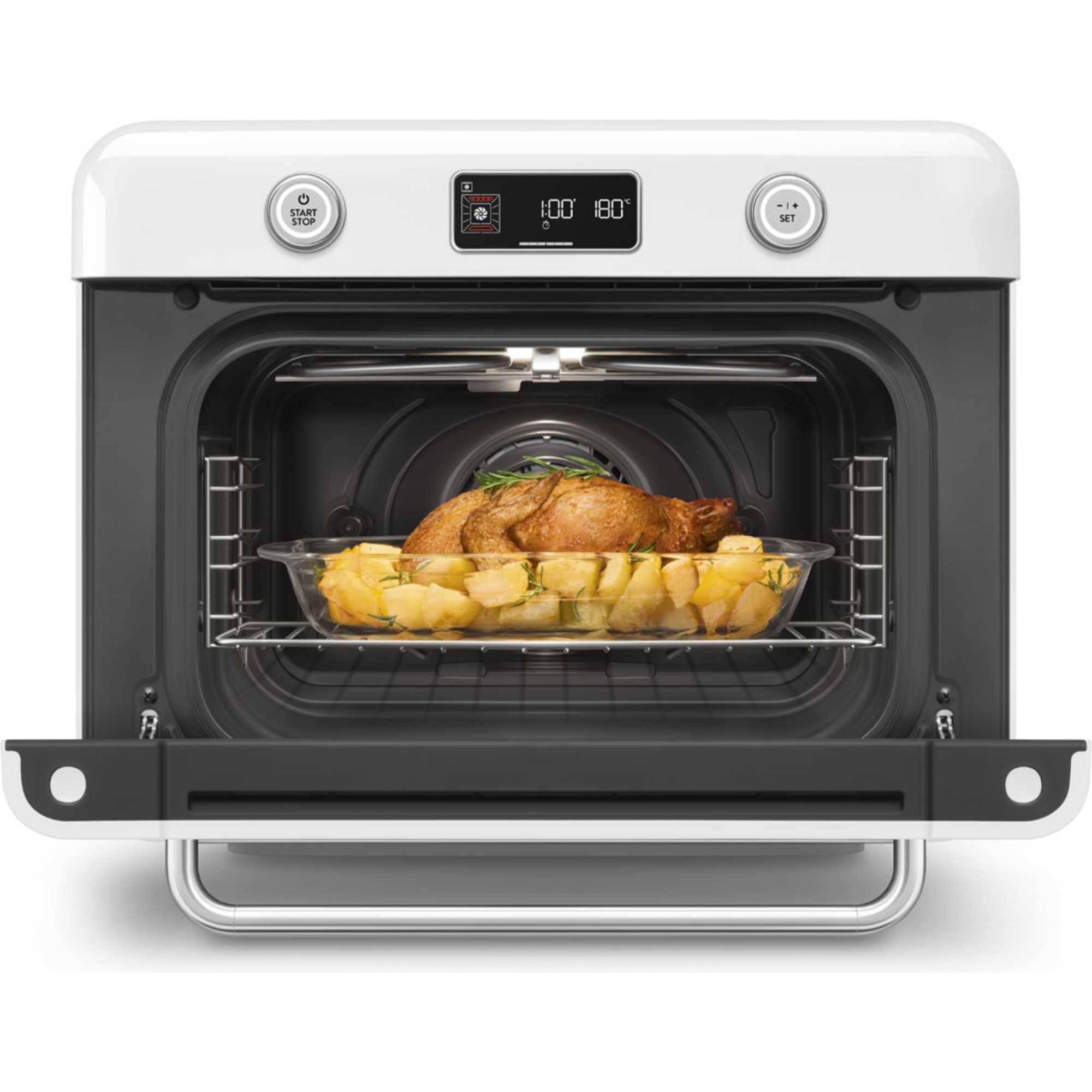 COF01WHUK Countertop 10in1 Retro 50's Multifunction Oven - White