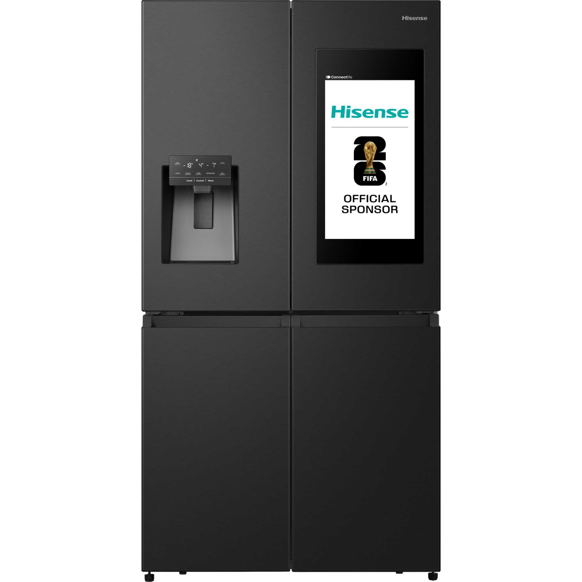 RQ760N4IFE Cross Door American Style Smart Display Fridge Freezer - Black