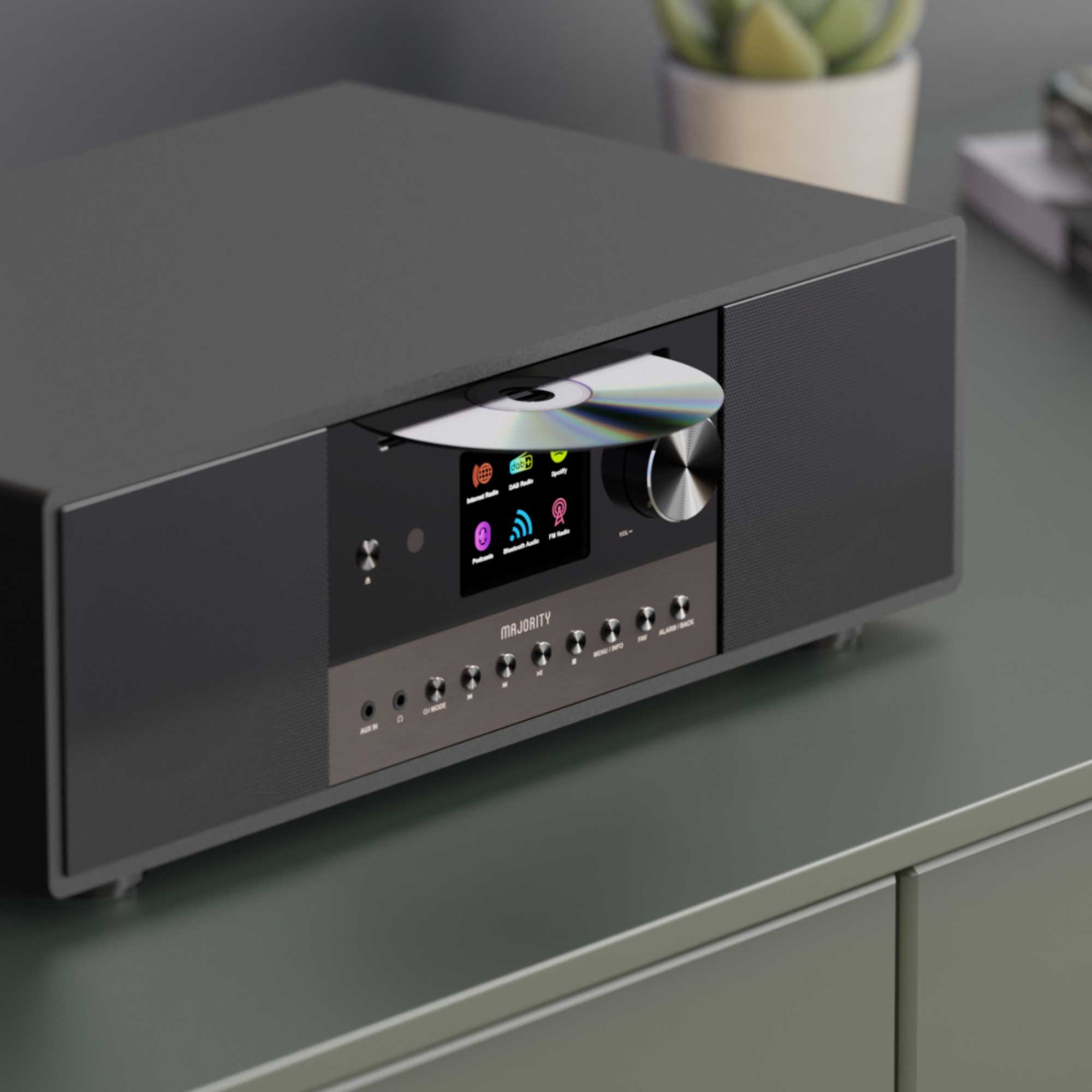 Quadriga Internet Radio Music System with Spotify Connect - Black