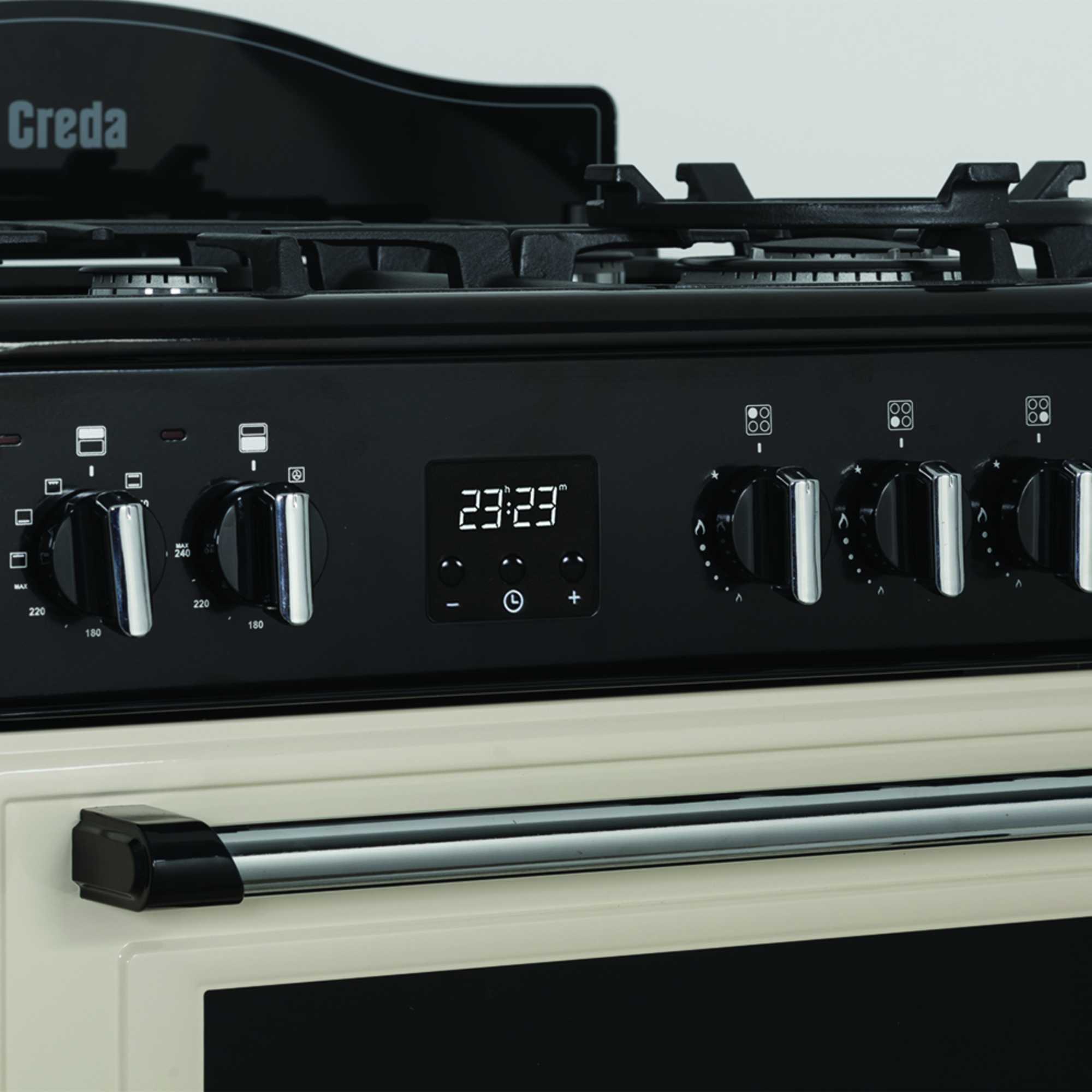 C60DFMCRM 600mm Dual Fuel Cooker with Wok Burner - Cream