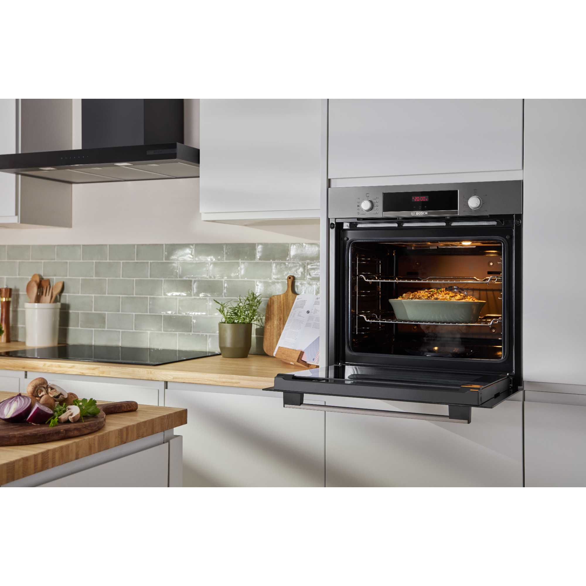 Series 4 HQA534BS3B Built-In Single Oven with Steam Function - Stainless Steel