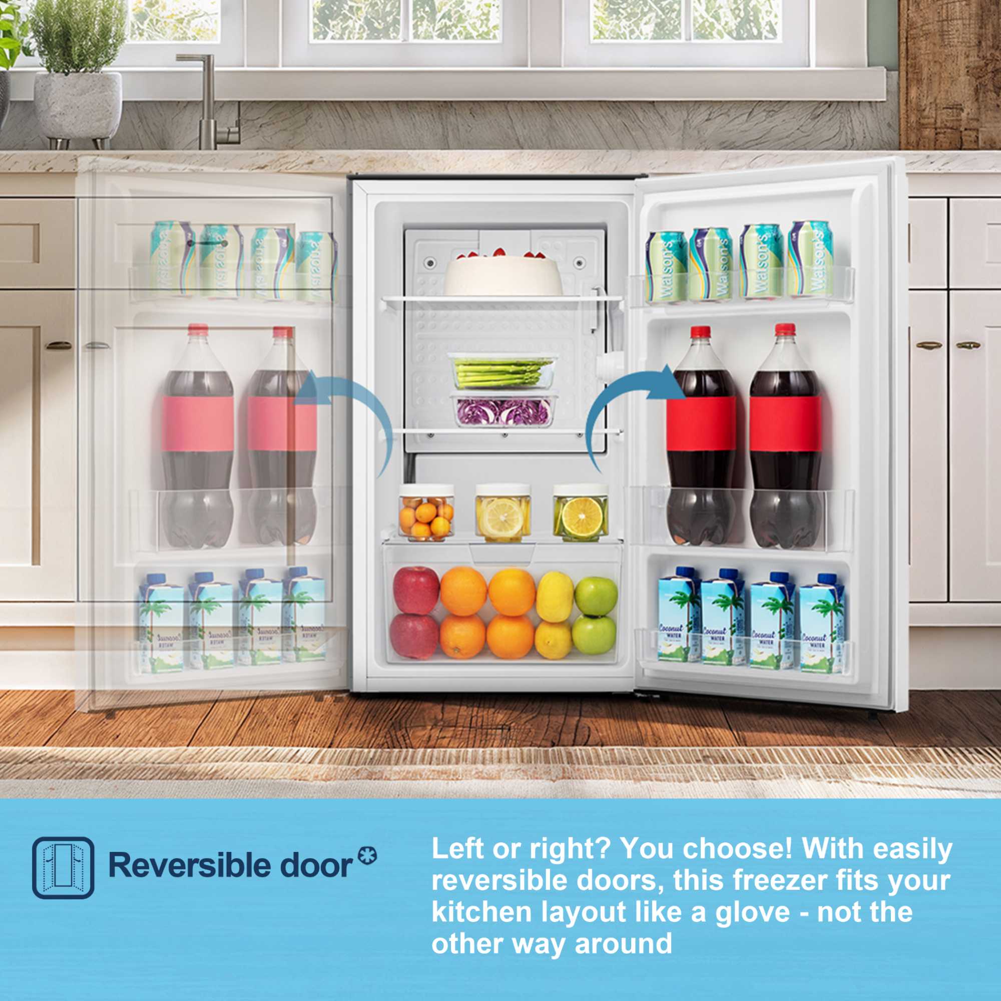 MUL4892E 92l Undercounter Larder Fridge - White