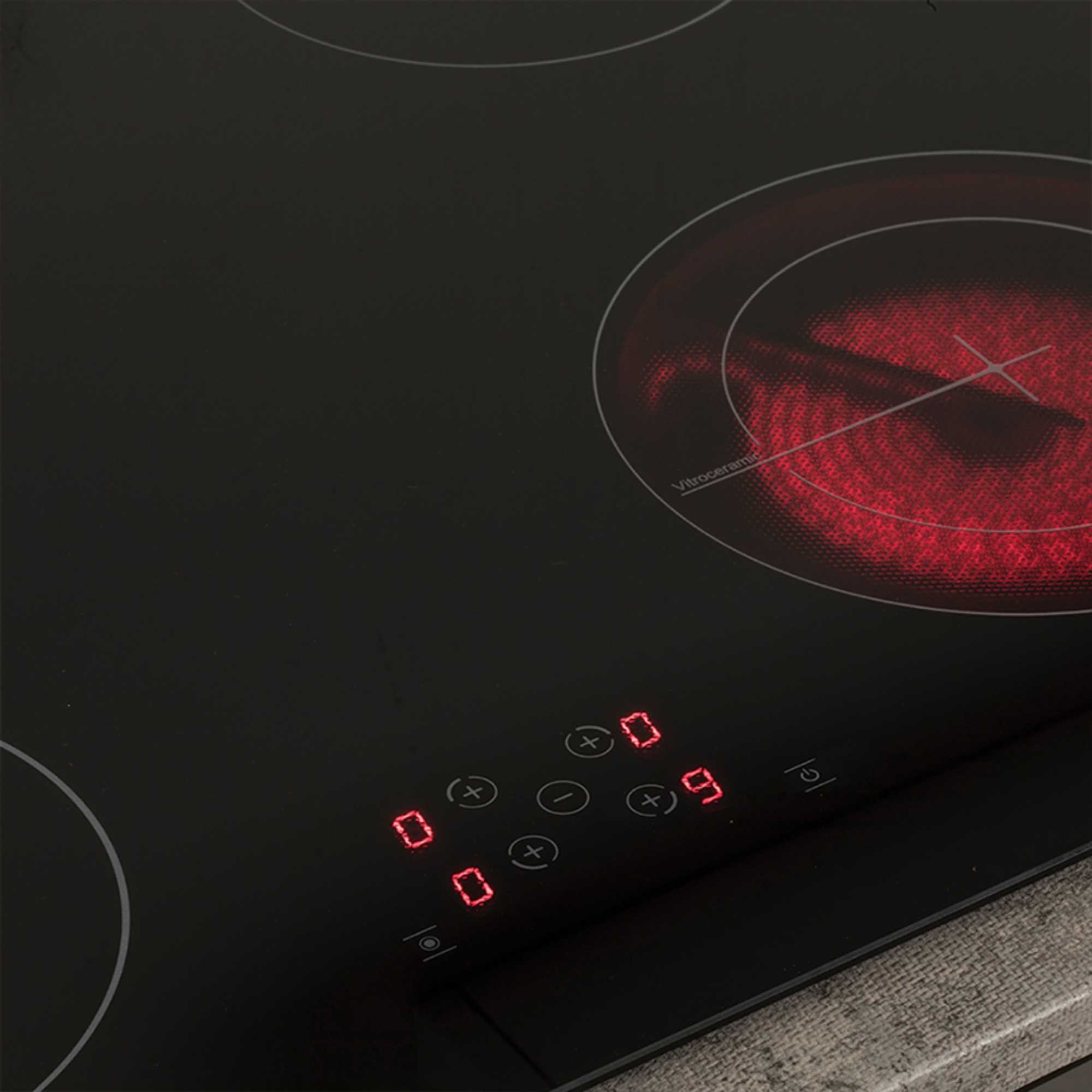 C70CTC 70cm 4 Zone Ceramic Hob - Black
