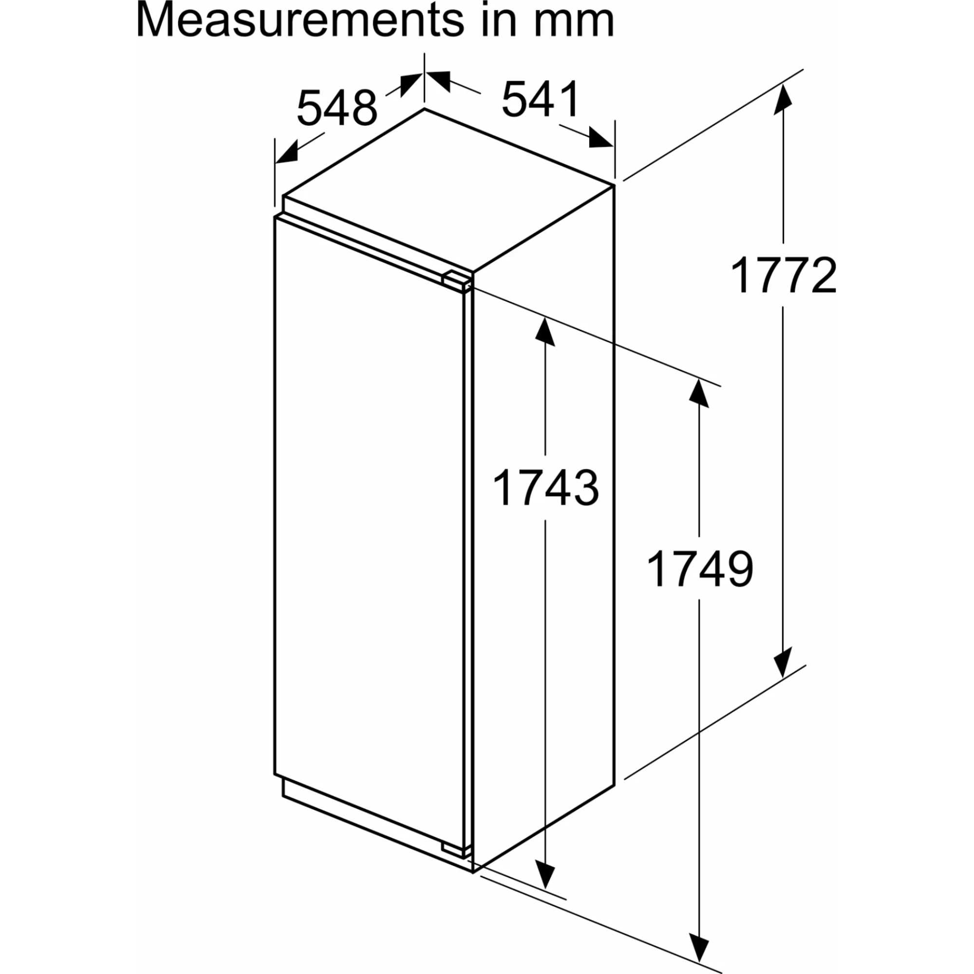 KIR81VFE0G Series 4 310l Built-In Larder Fridge
