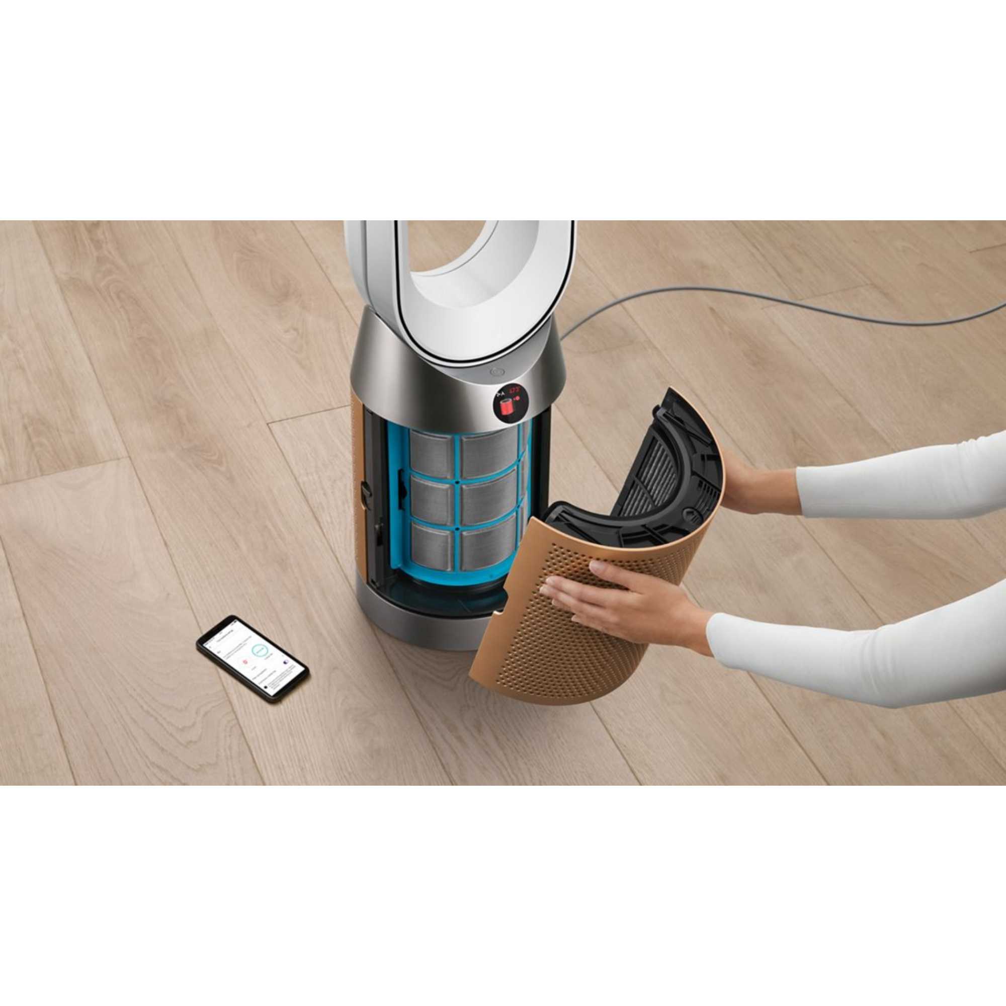 HP12 Hot+Cool De-NOx Purifying Fan Heater - White/Gold