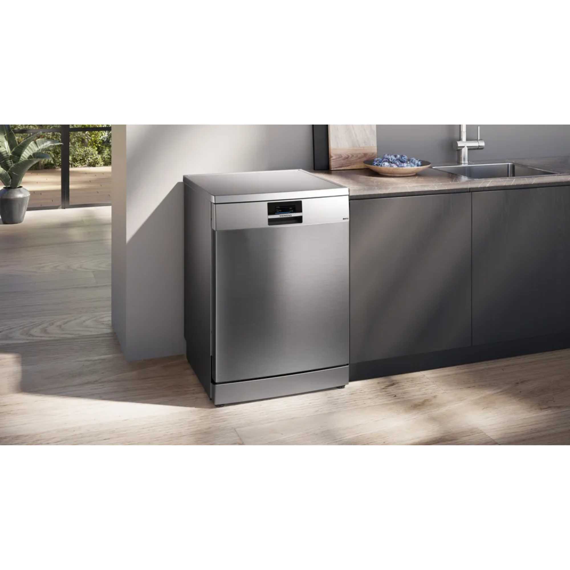 Siemens SN27TI02CE 14 Place Setting Smart Dishwasher - Anti-Fingerprint Brushed Steel