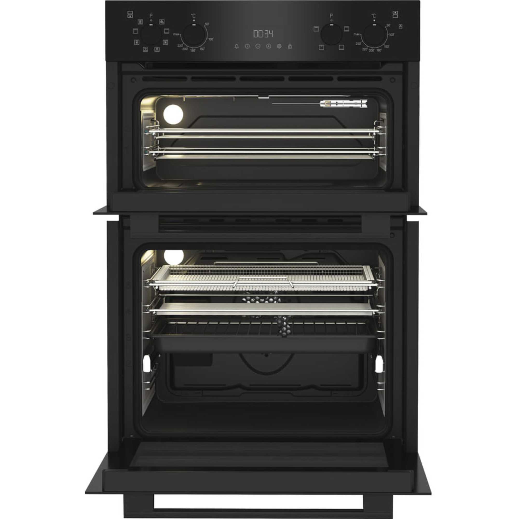DIH 82G1A B 89cm Built-In Double Fan Oven - Black