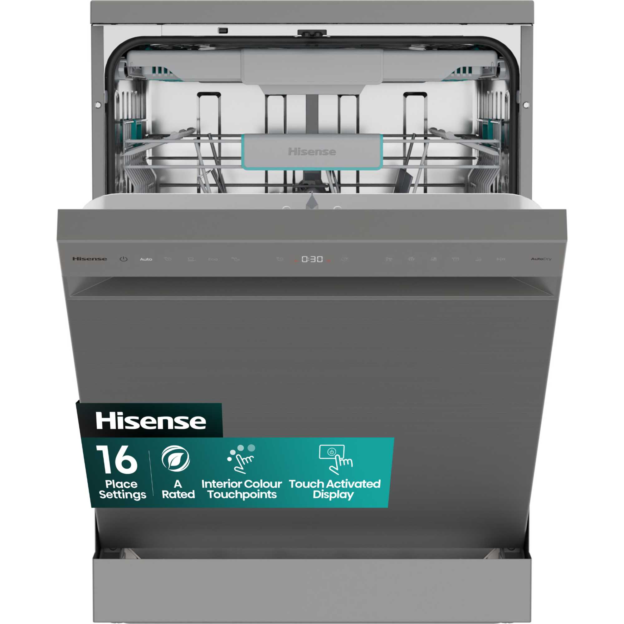 HS663A90XUK Freestanding Dishwasher 16 Place Settings with AutoDry - S/Steel