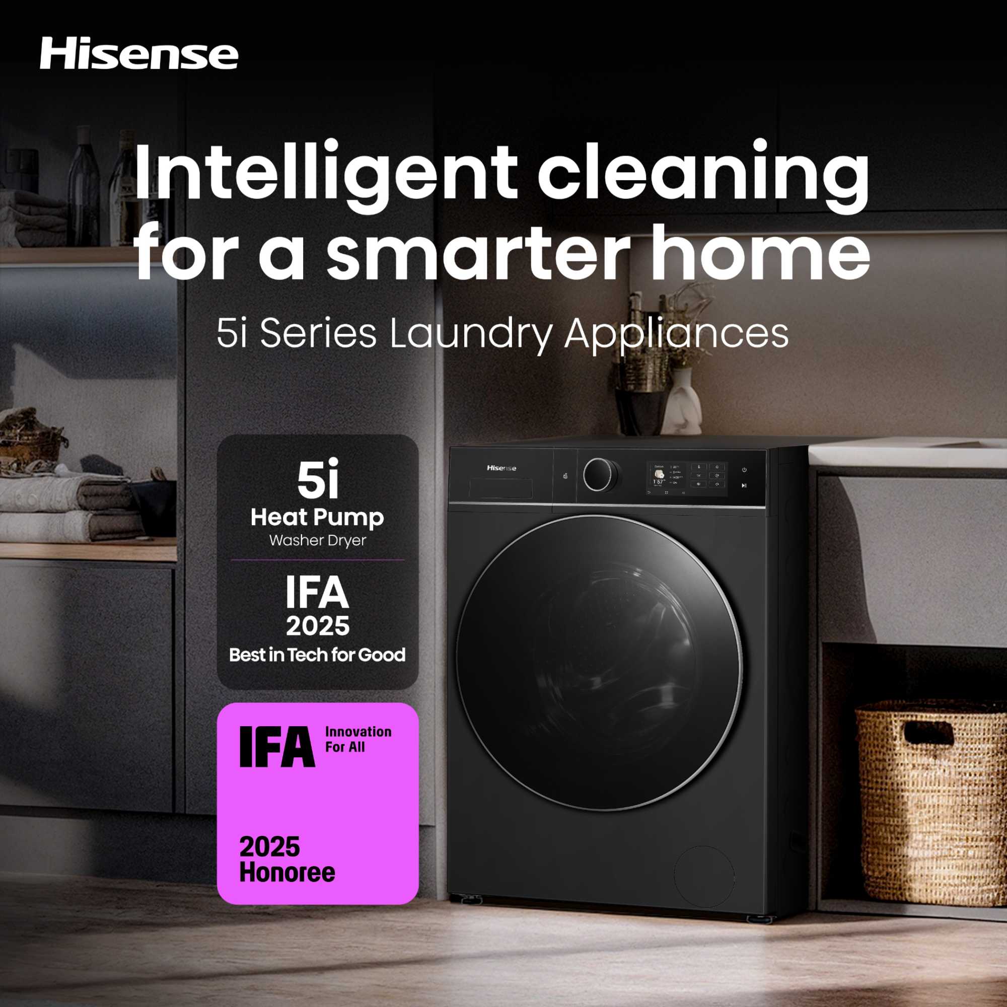 WD5I1245BBRH 5i Series 12/8kg 1400rpm Washer Dryer - Black
