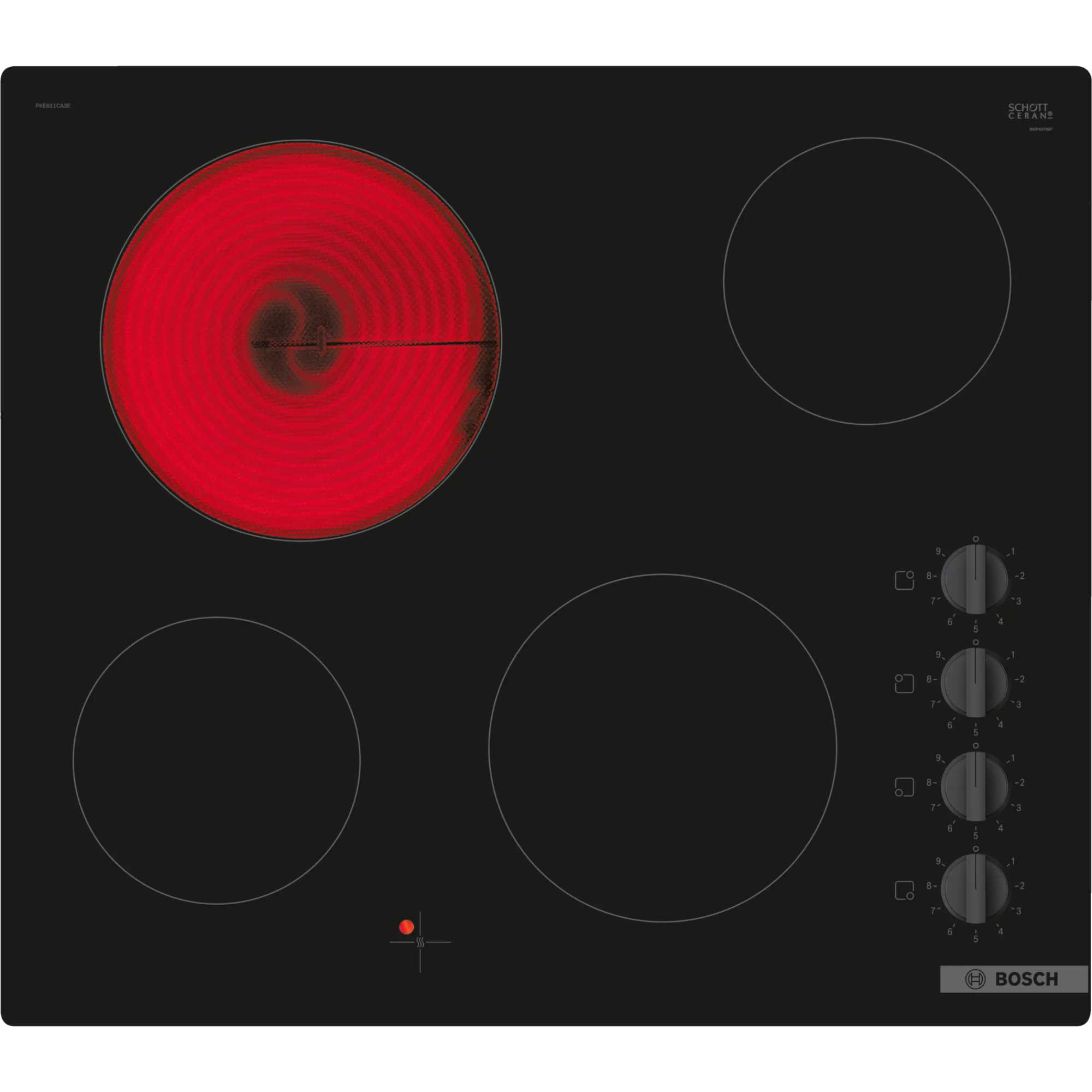 Series 2 PKE611CA3E 60cm Frameless Electric Hob - Black