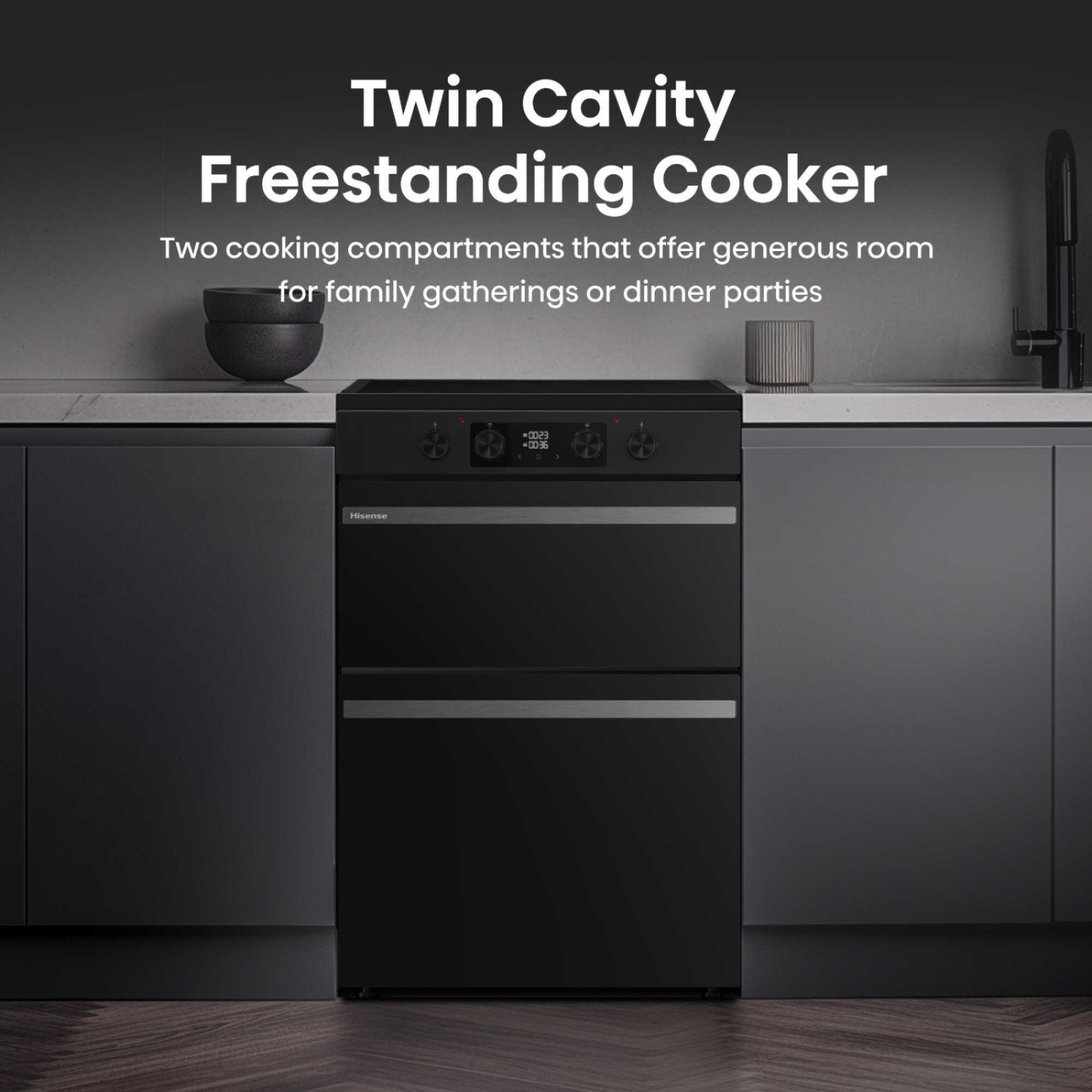 HDCEIT6C20B Electric Double Oven with Induction Hob & Air Fry - Black