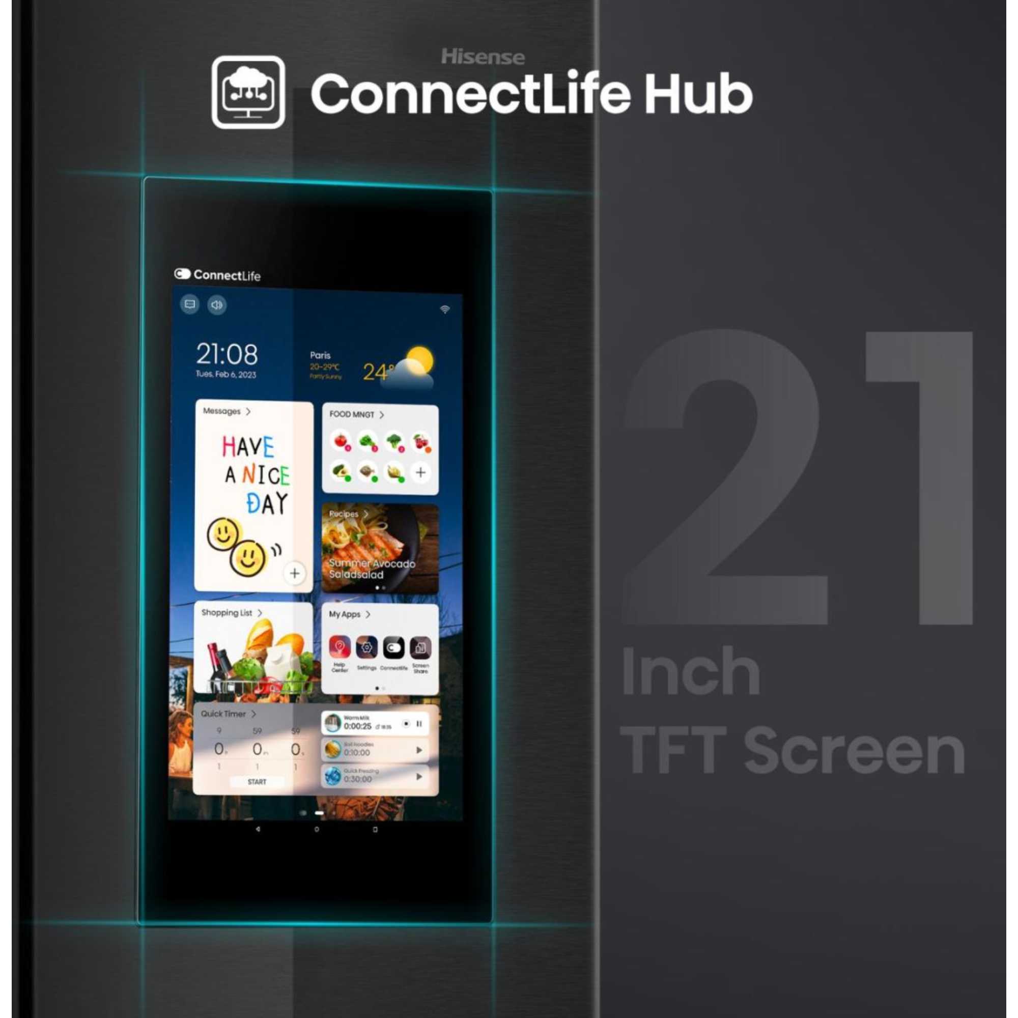 RS9P628GPFE 614L Total No Frost American Style Fridge Freezer - Black