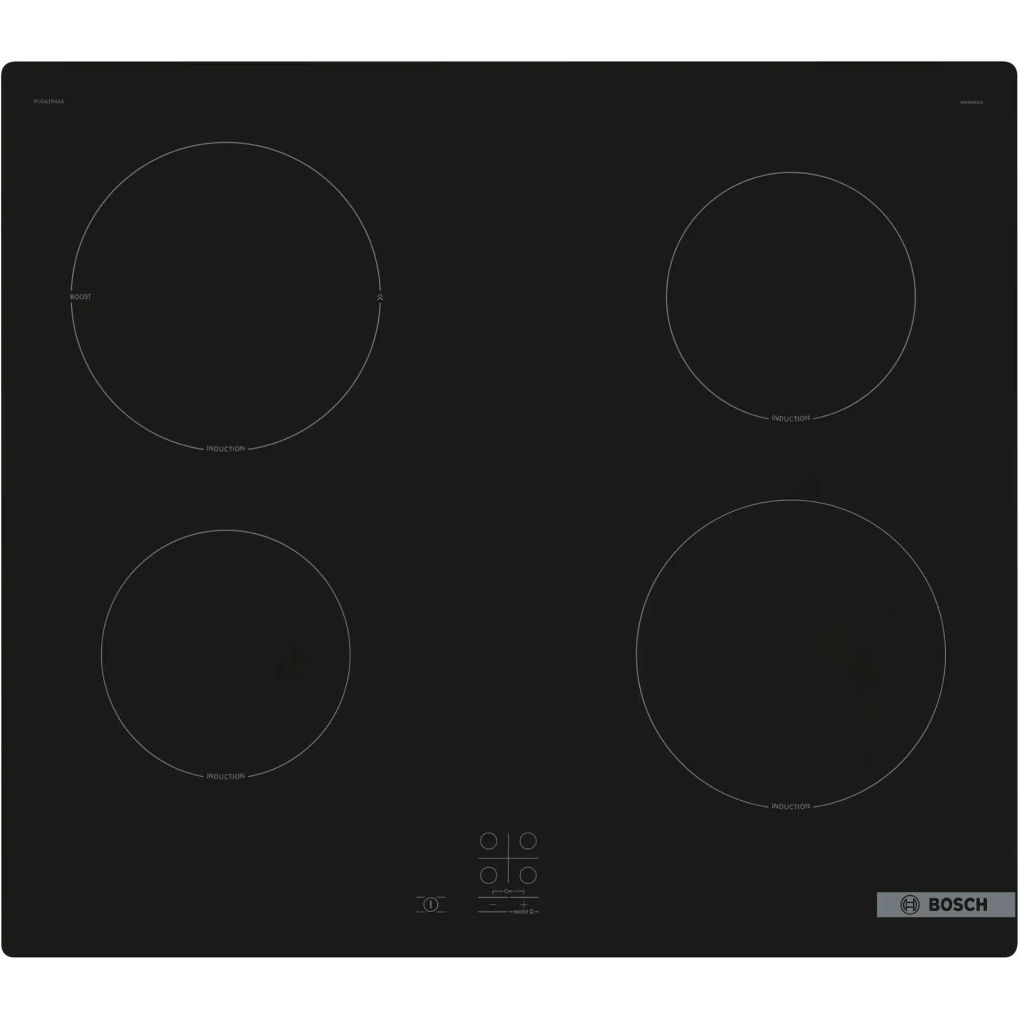 PUG61RAA5B Series 2 60cm 4 Zone Induction Hob with Plug - Black