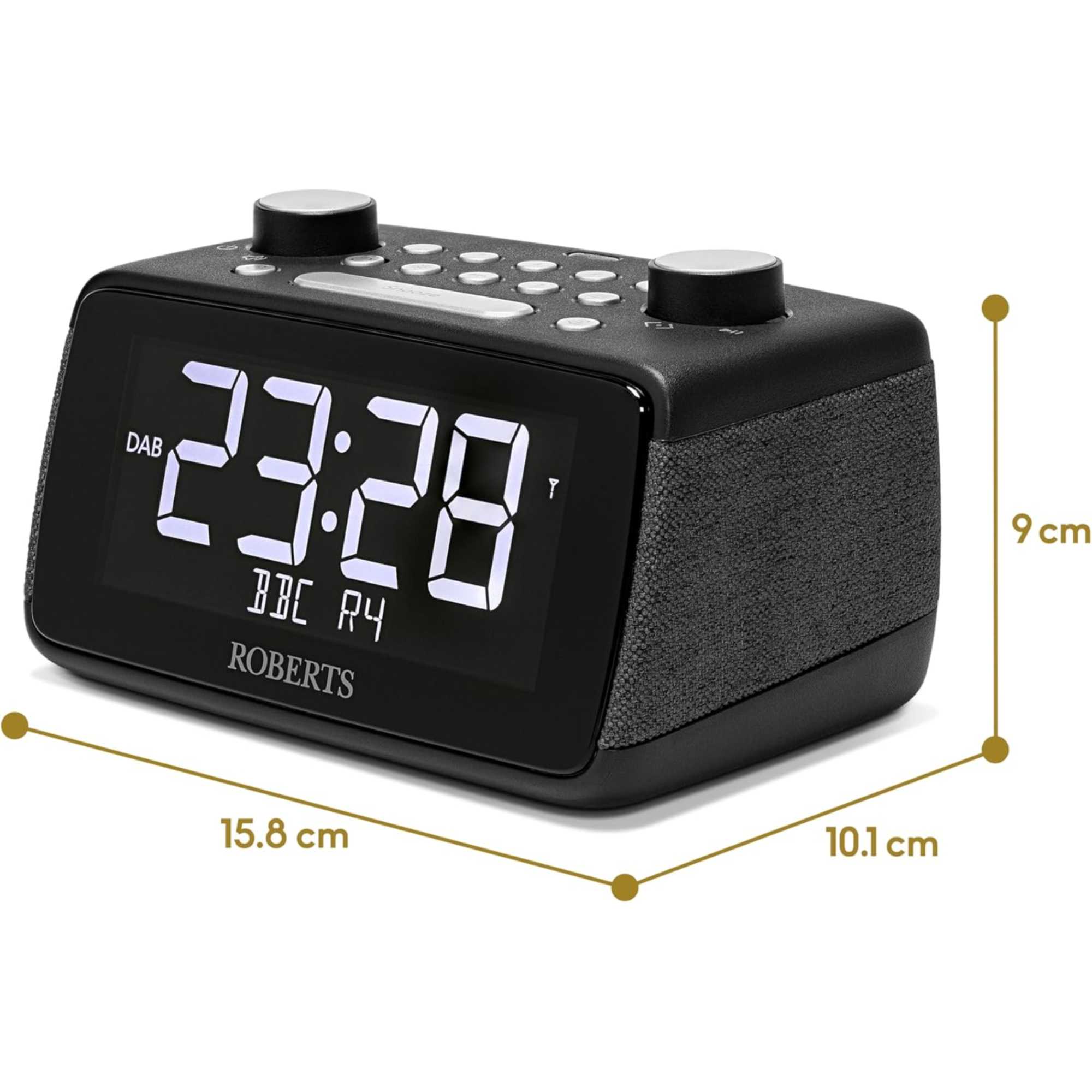 Ortus 4 FM/DAB/DAB+ Digital Clock Radio with Bluetooth - Black