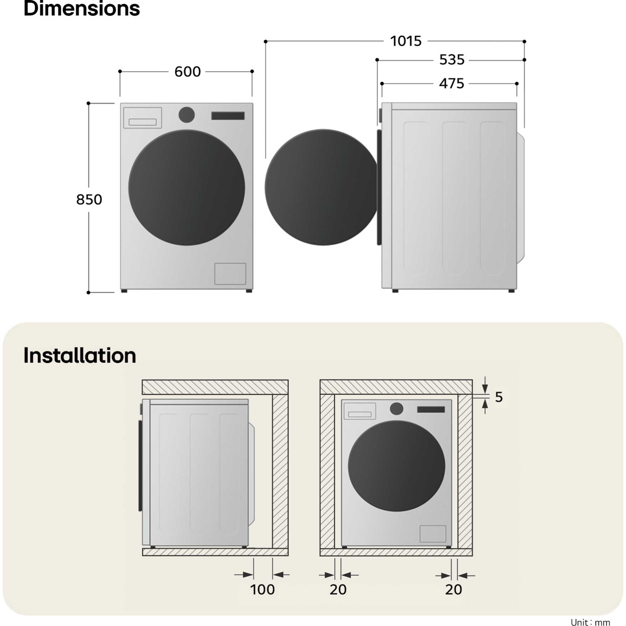Series 3 AI Direct Drive 8kg Wash 5kg Dry 1200rpm Washer Dryer - W2X5085TLB