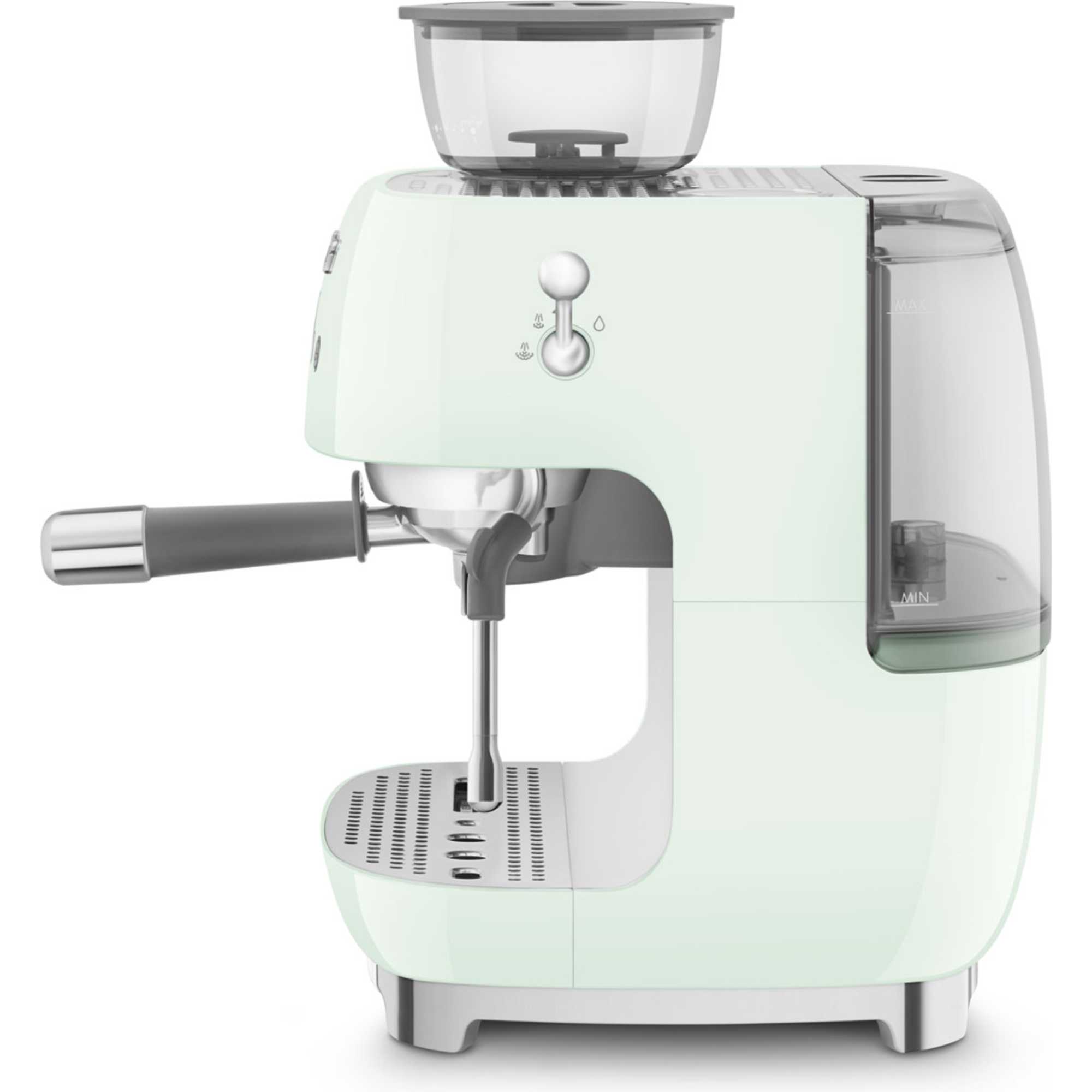 Smeg EGF03PGUK 50's Style Espresso Coffee Machine with Grinder - Pastel Green