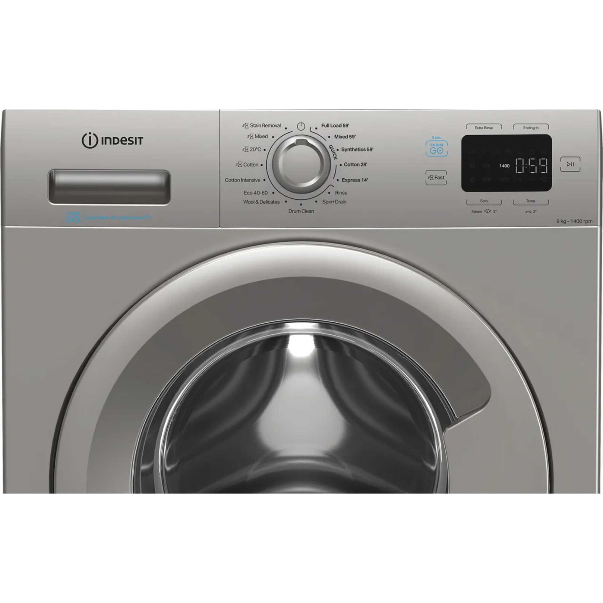 IP846SPUSHGOUK 1400rpm 8kg Washing Machine - Silver