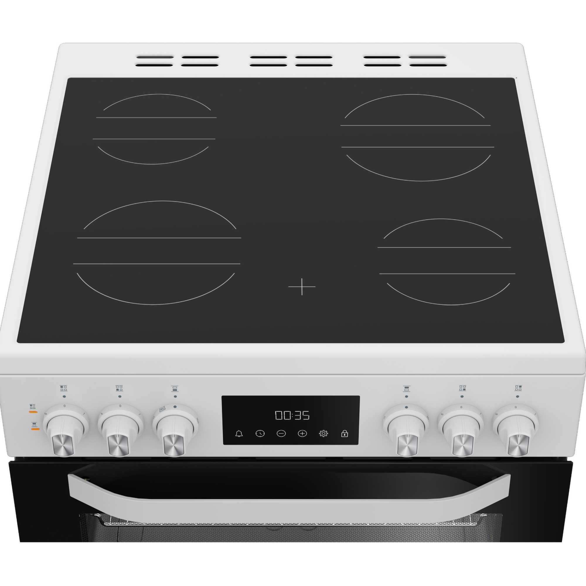 HDE6VDW 60cm Electric Double Cooker with Multiflow - White