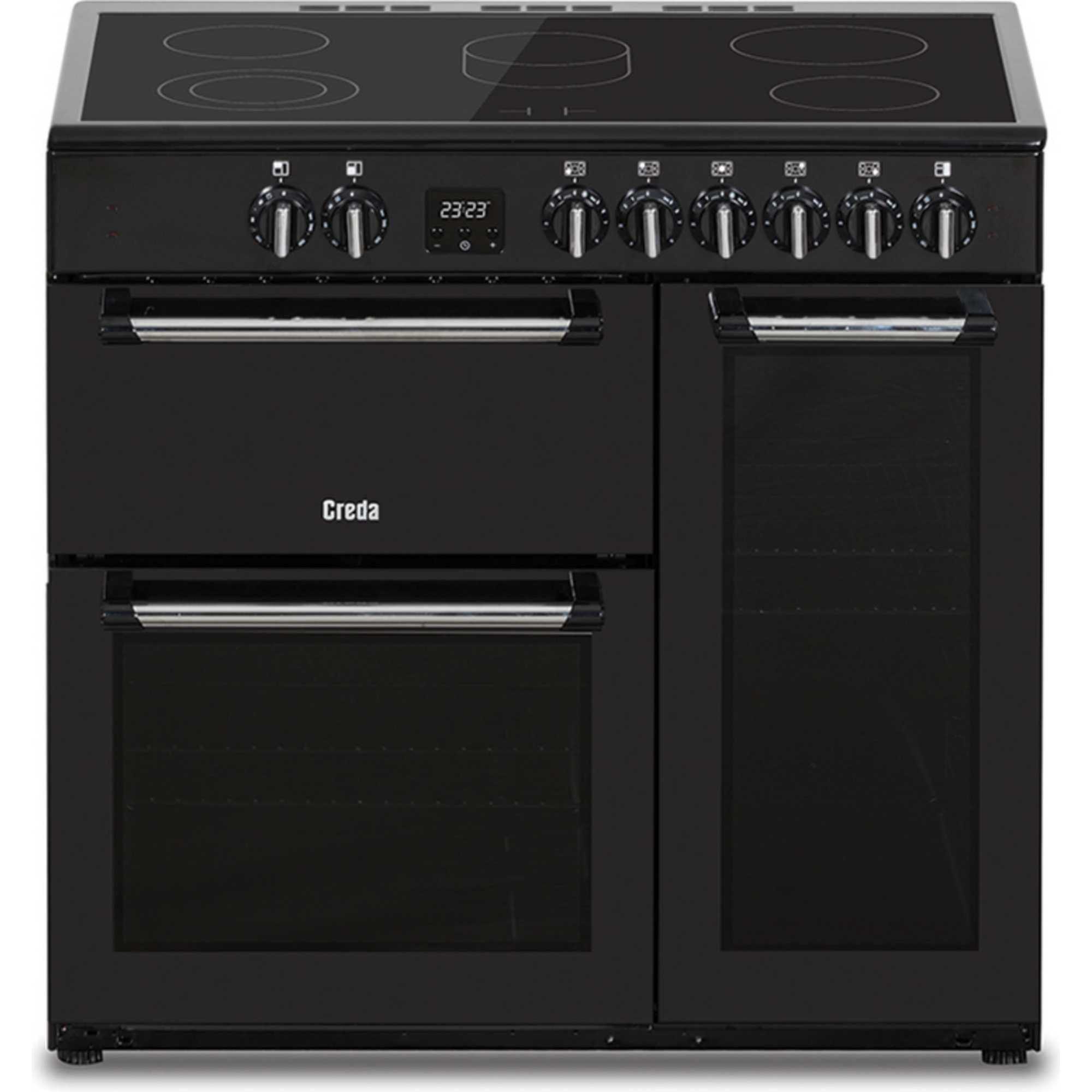 C90RCC 90cm Electric Range Cooker with 5 Ceramic Hobs - Black