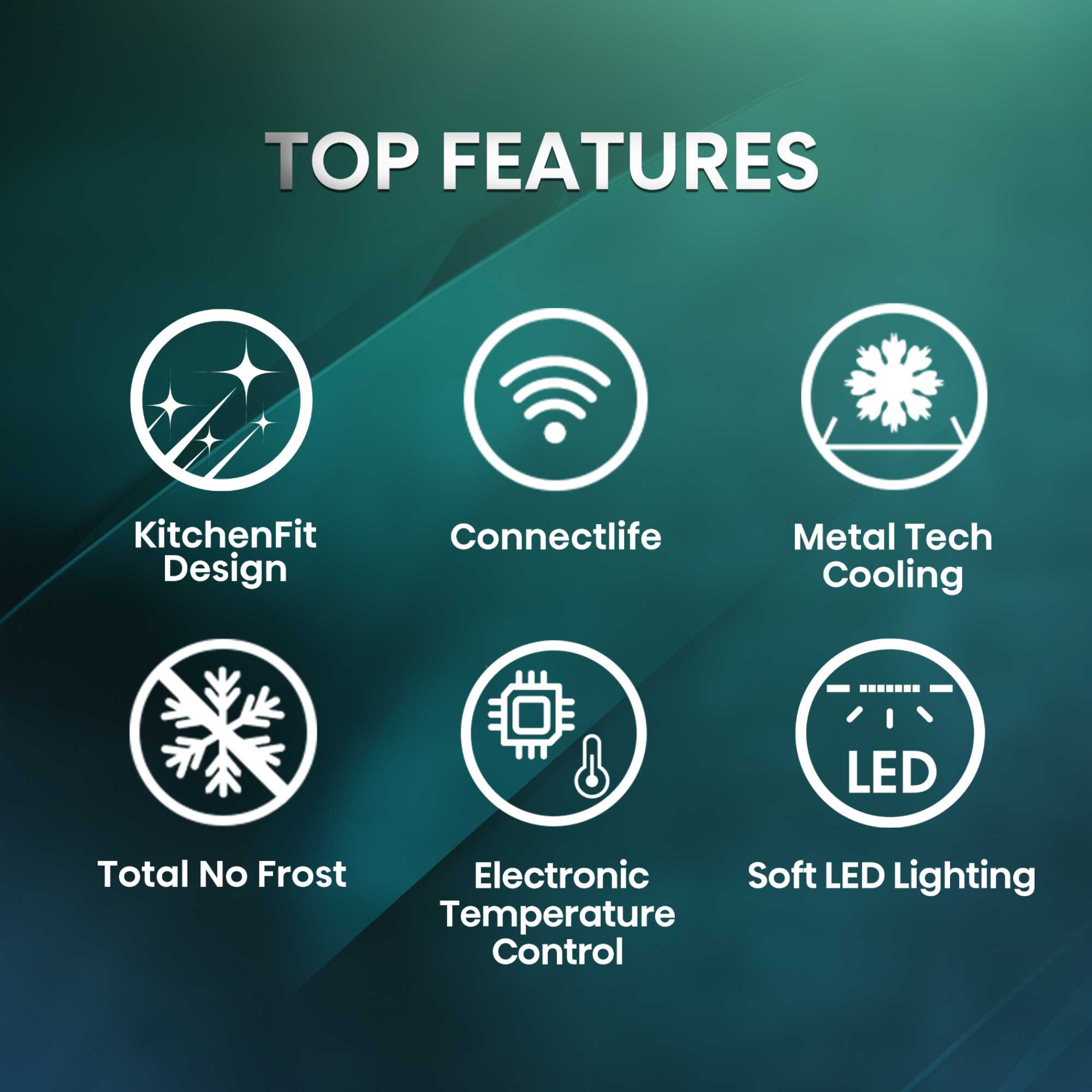 RB5K330GSFC KitchenFit Eclipse 330l Total No Frost Fridge Freezer - Black