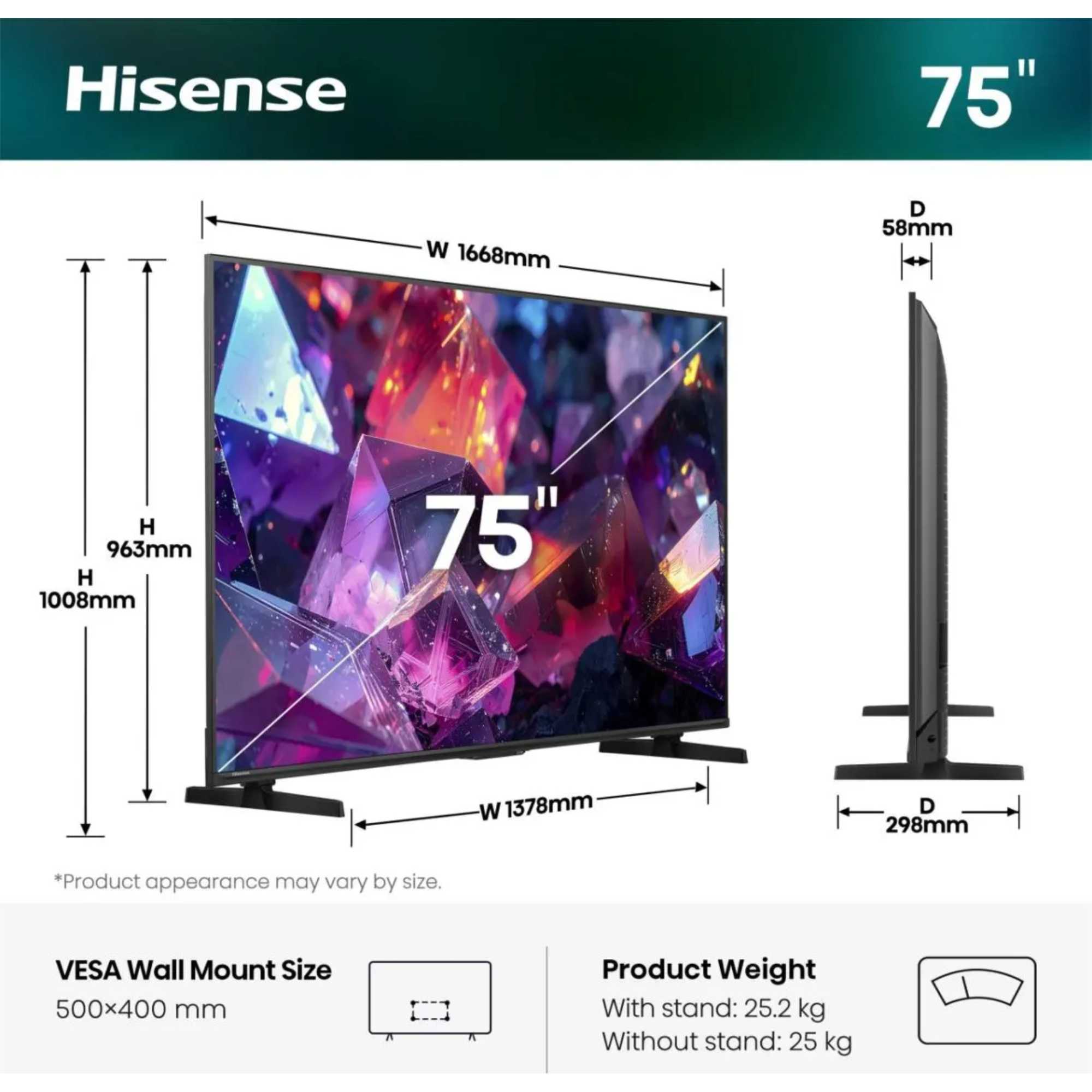 E7STUK-PRO 75" 4K Ultra HD Hi-QLED Freely Smart TV - 75E7STUK-PRO