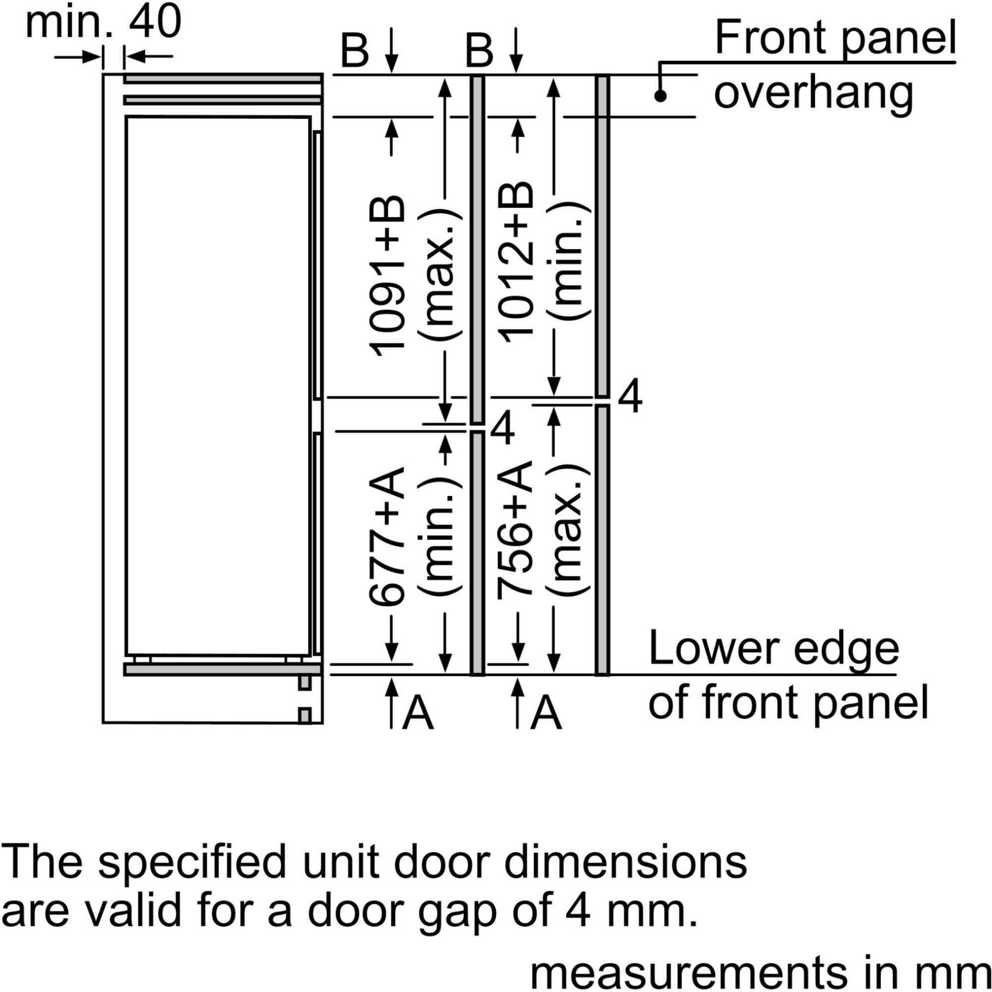KIN86VSE0G Series 4 260l No Frost Integrated Fridge Freezer