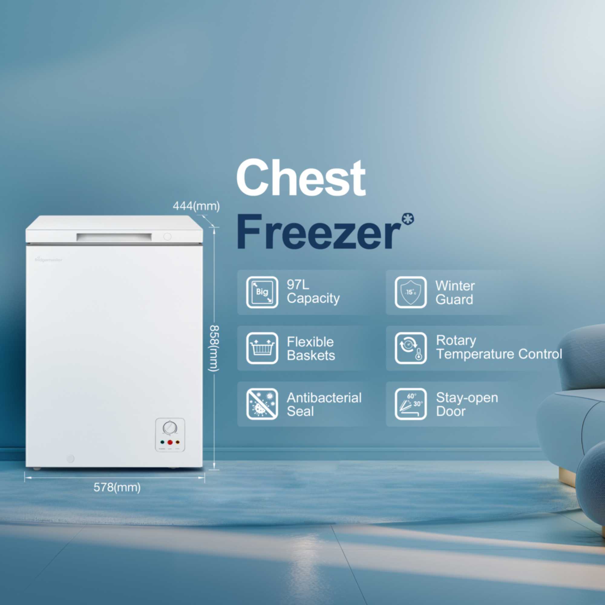 MCF100E 97L Chest Freezer
