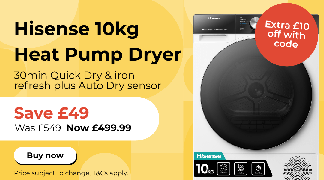 Save on Hisense heat pump tumble dryer