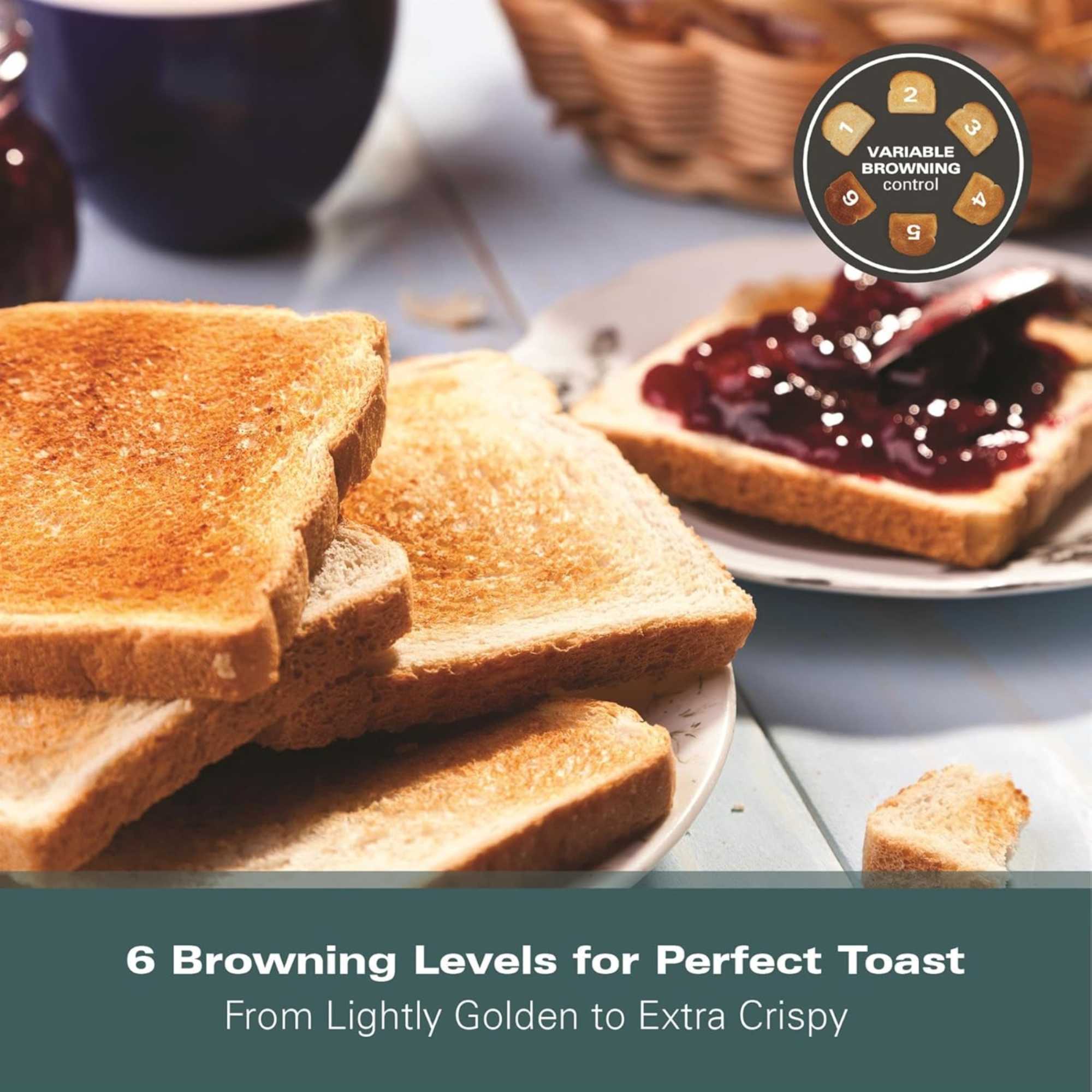 HB4T5032W 1300W Essential Toaster 4 Slice - White