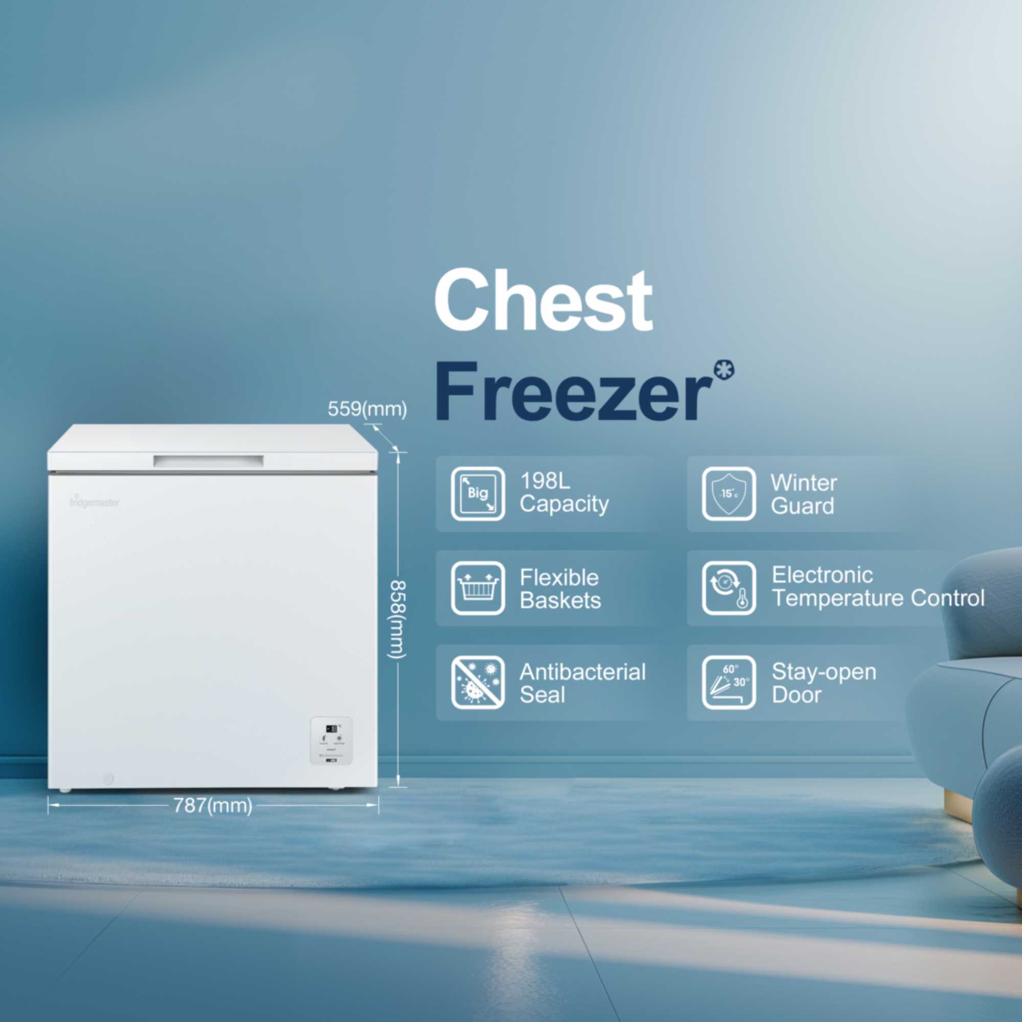 MCF200E 198L Chest Freezer - White