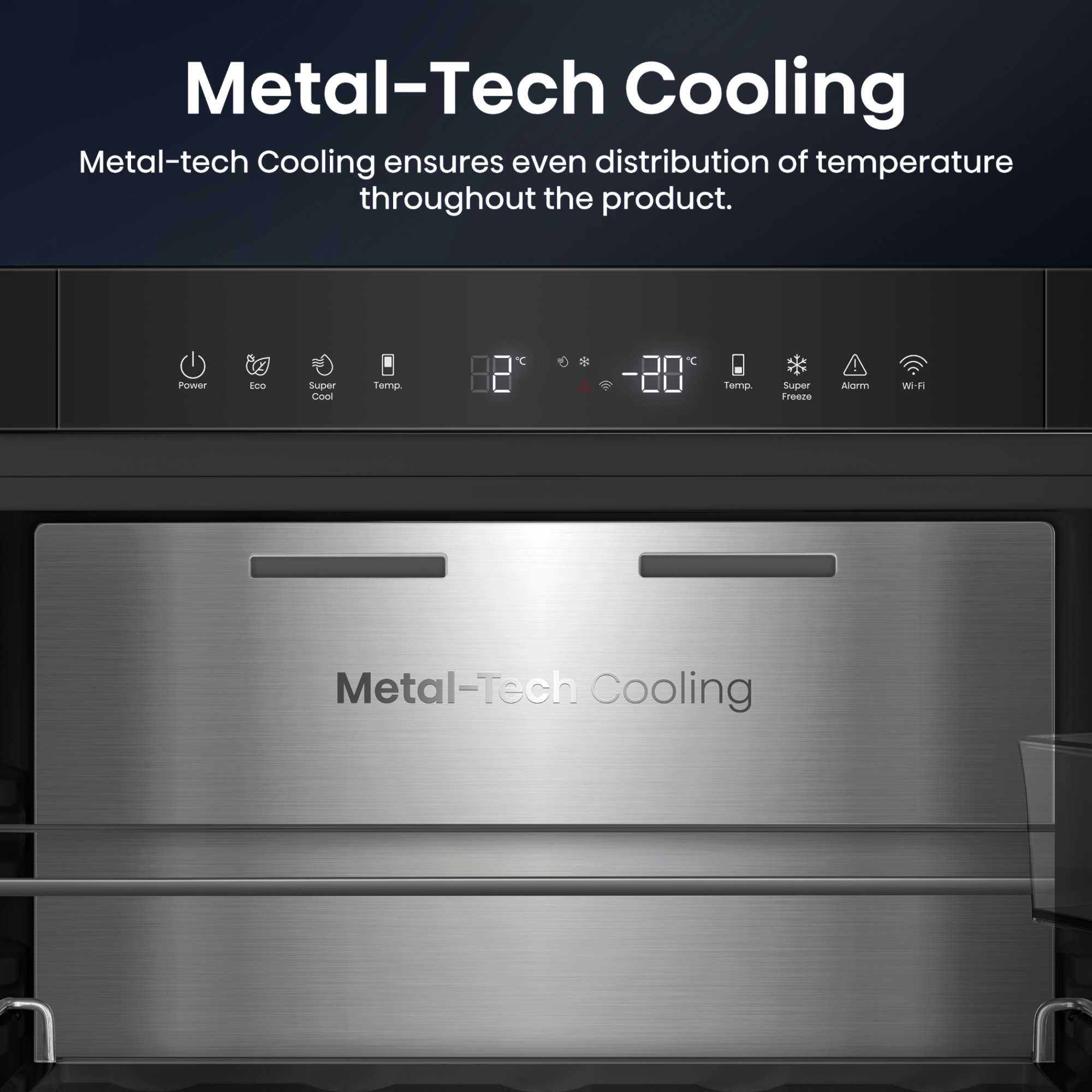 RB5K330GSFC KitchenFit Eclipse 330l Total No Frost Fridge Freezer - Black