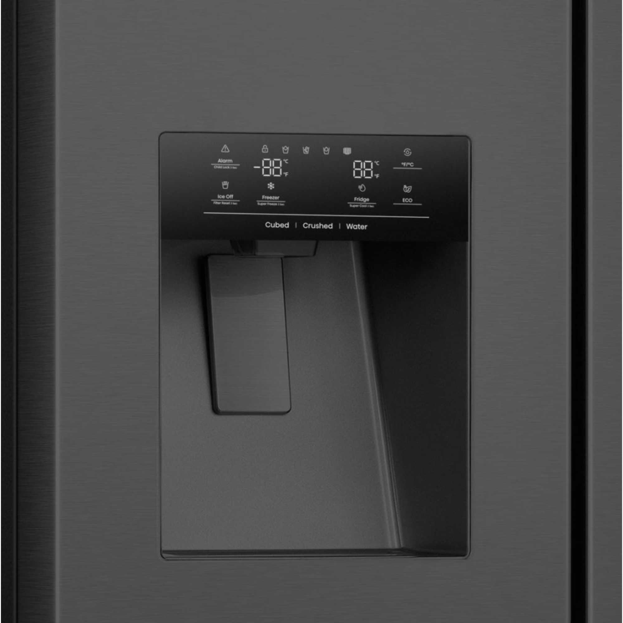 RS9P628GPFE 614L Total No Frost American Style Fridge Freezer - Black