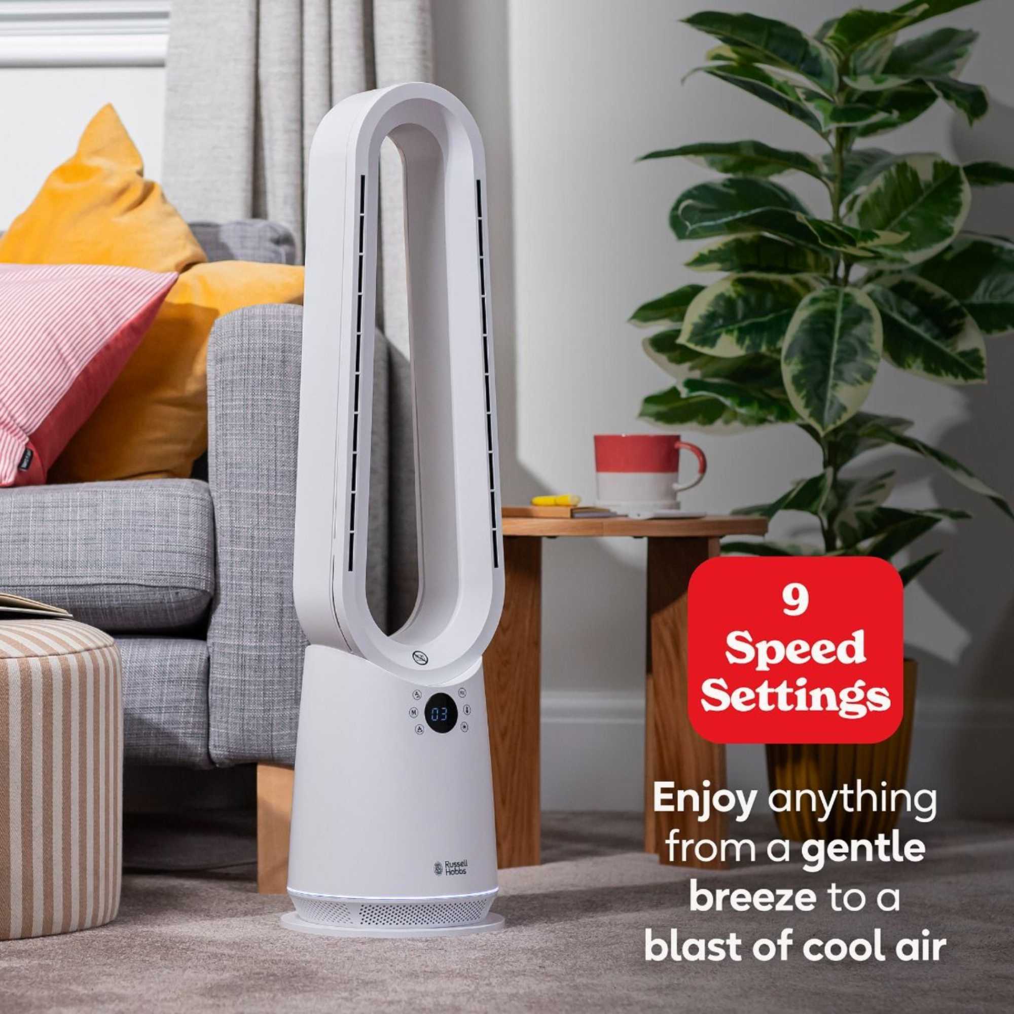 RHBHC2030W Bladeless 2KW Fan Heater With 30W Cooling Modes - White